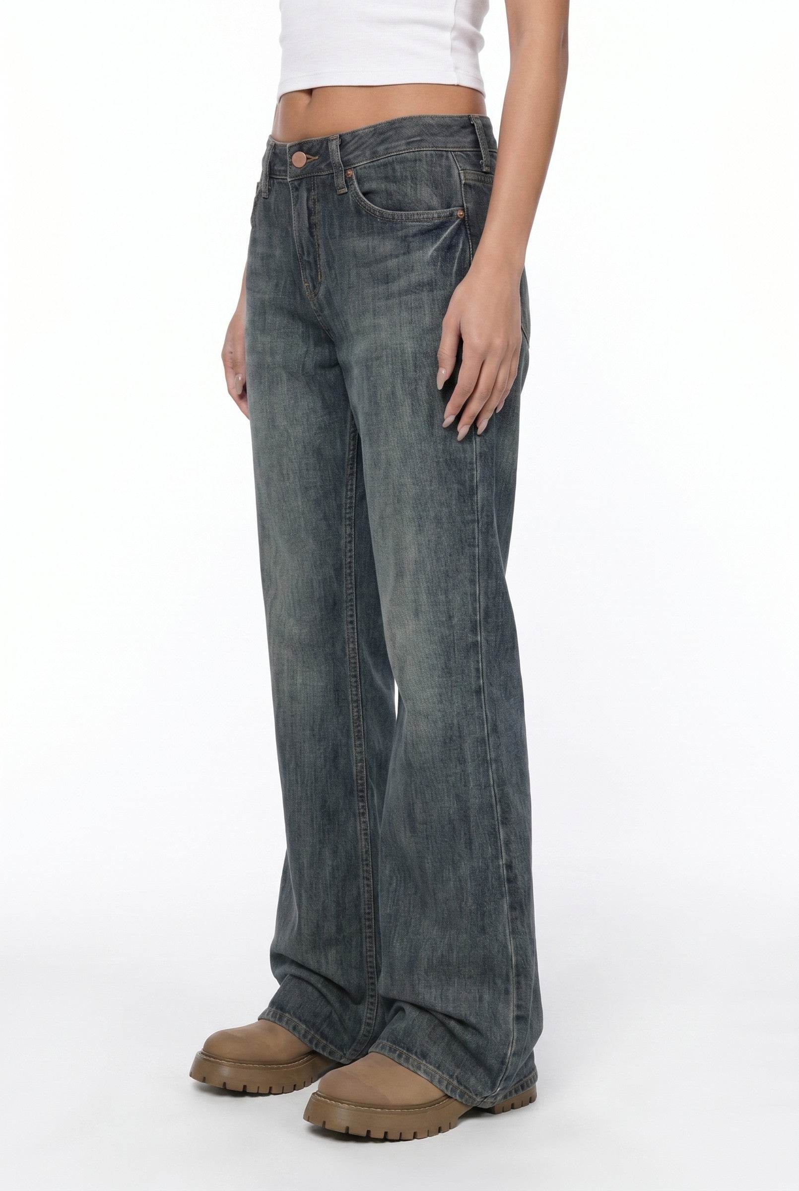 Women's Vintage Washed Bootcut Jeans | Blackstone London