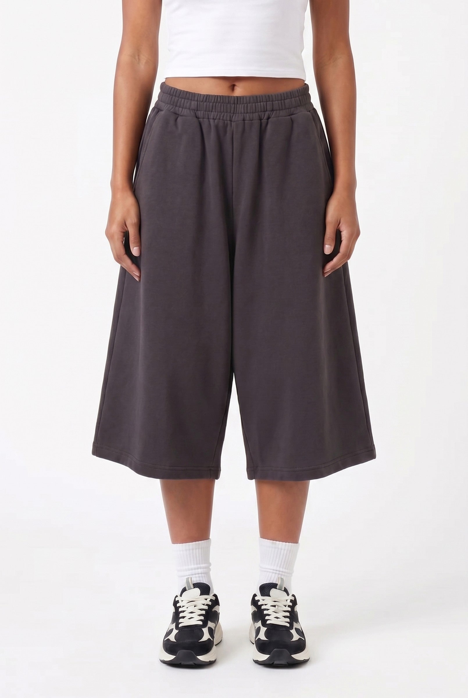 Women's Pleated Baggy Sweat Shorts | Blackstone London