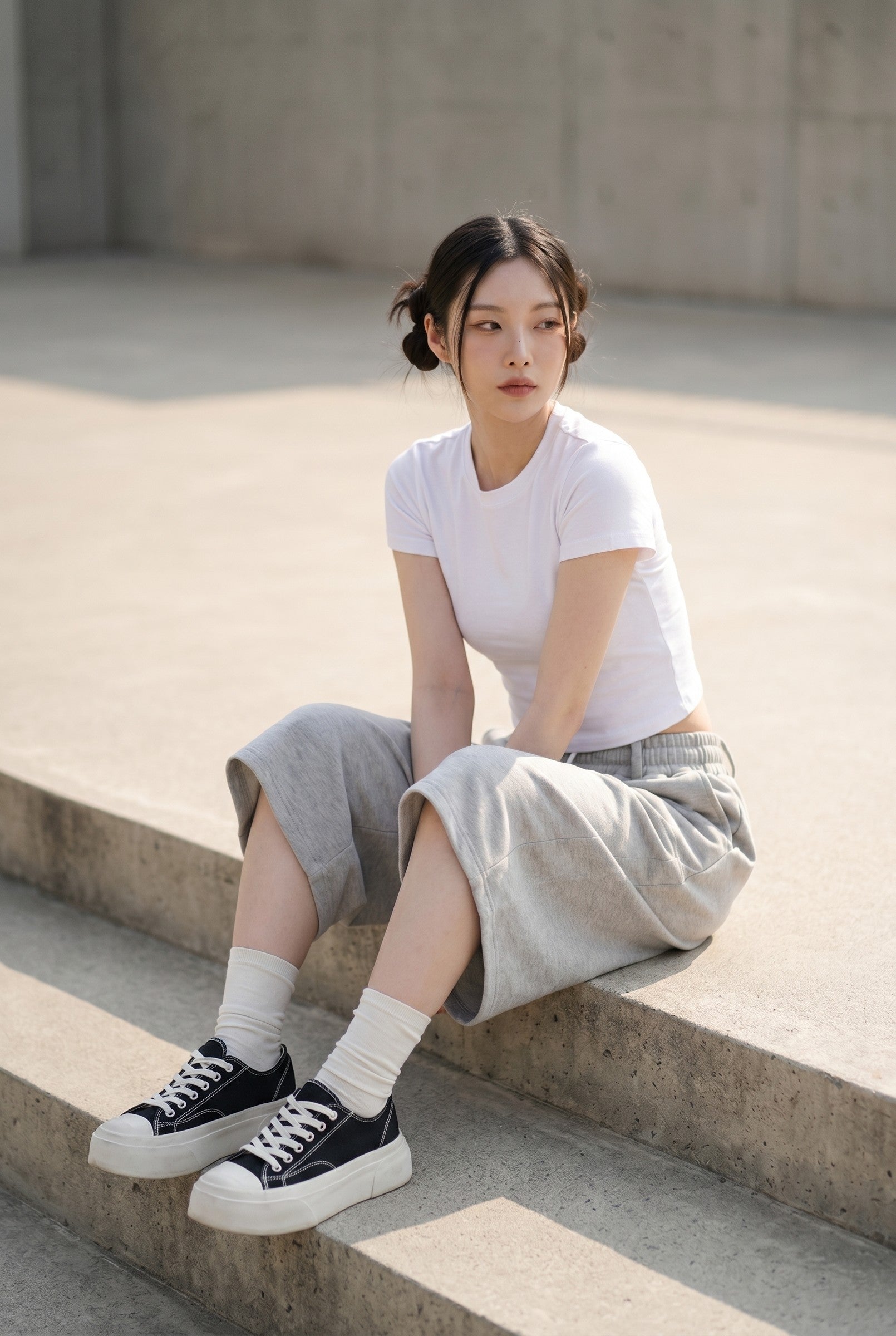 Women's Pleated Baggy Sweat Shorts | Blackstone London