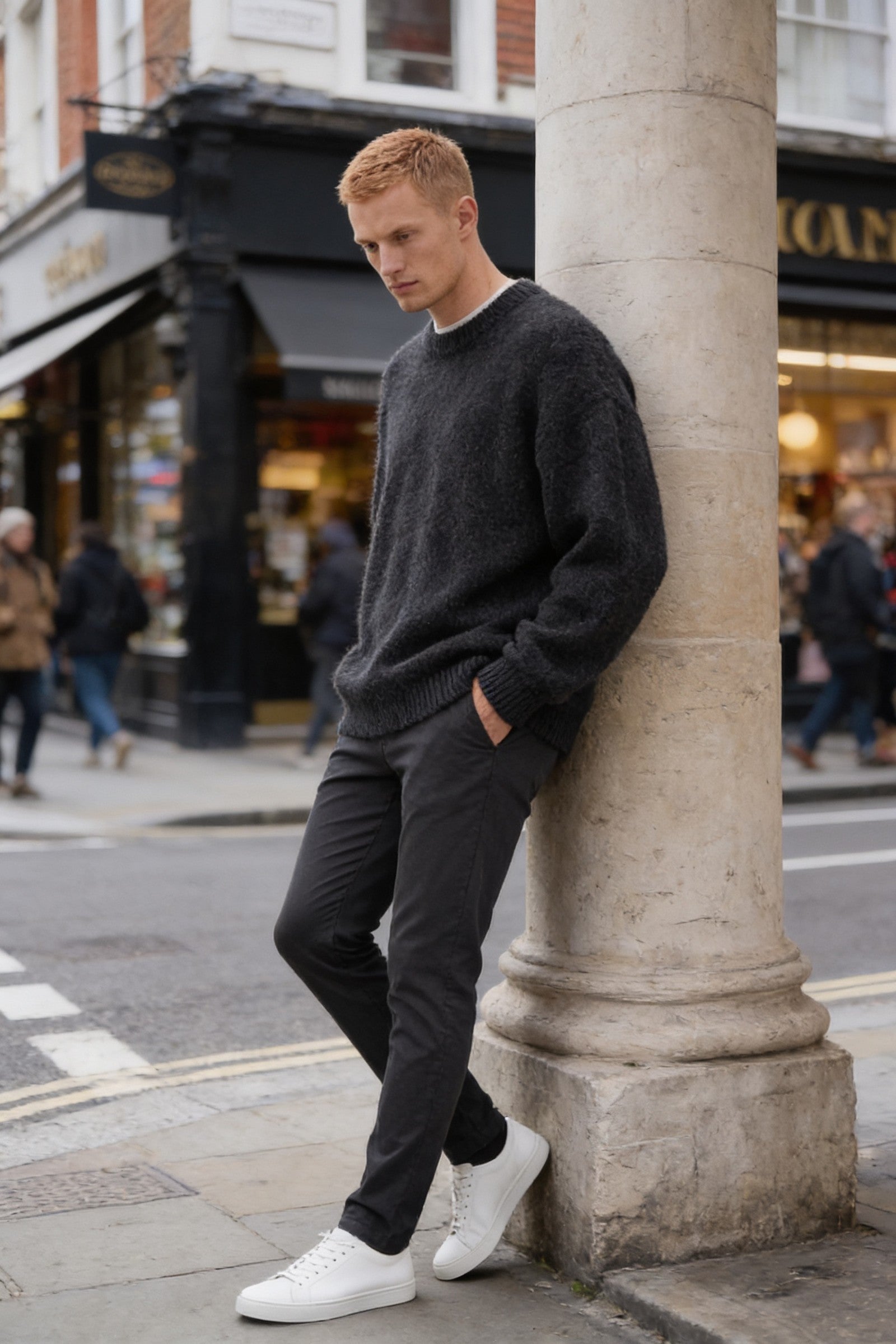 Men's Mohair Blend Crewneck Sweater | Blackstone London
