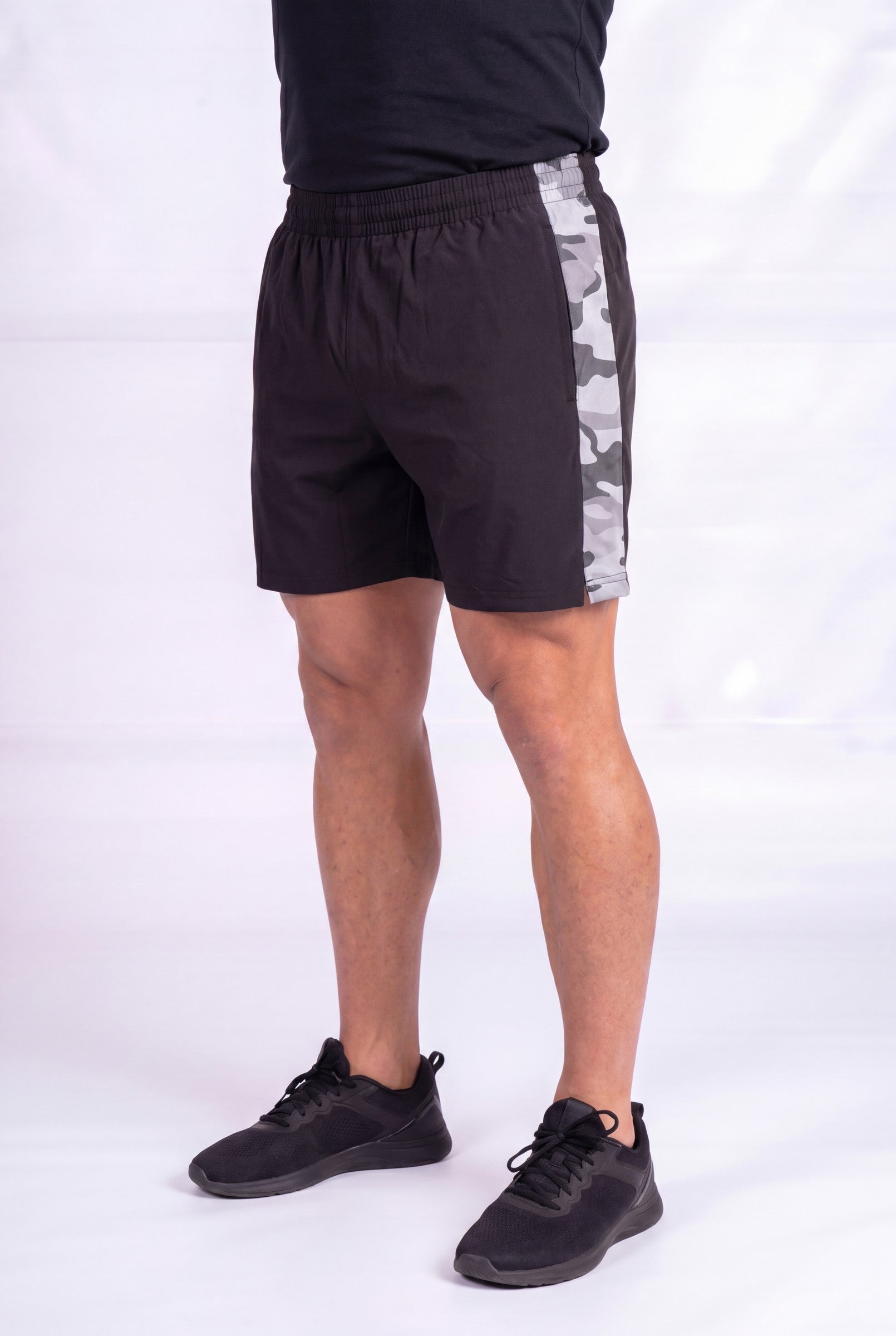 Men's Steel Camo Gym Shorts | Blackstone London
