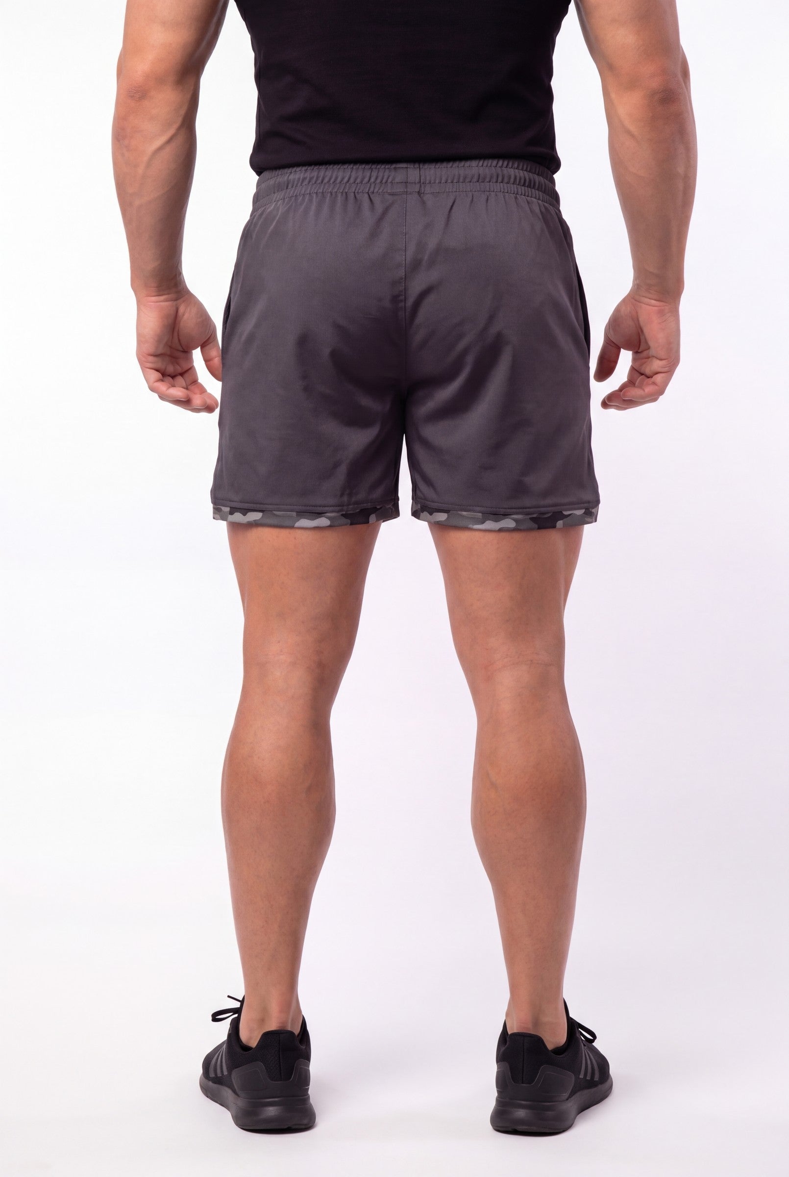 Men's Steel Camo Gym Shorts | Blackstone London