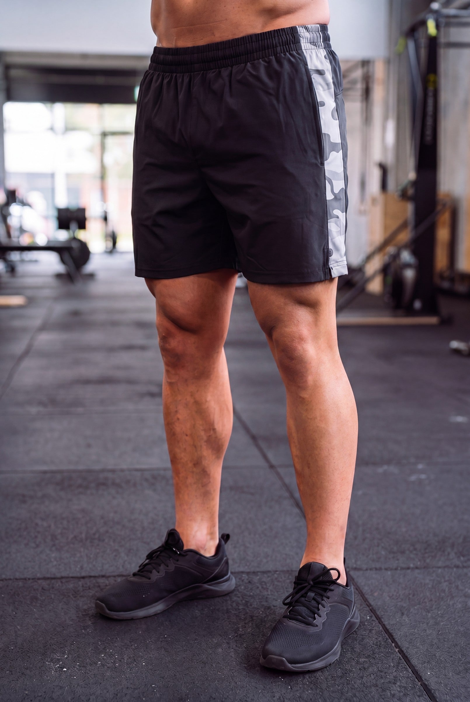 Men's Steel Camo Gym Shorts | Blackstone London