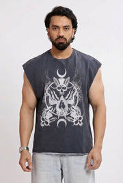 Men's Skull Samurai Cap Sleeve Tank | Blackstone London