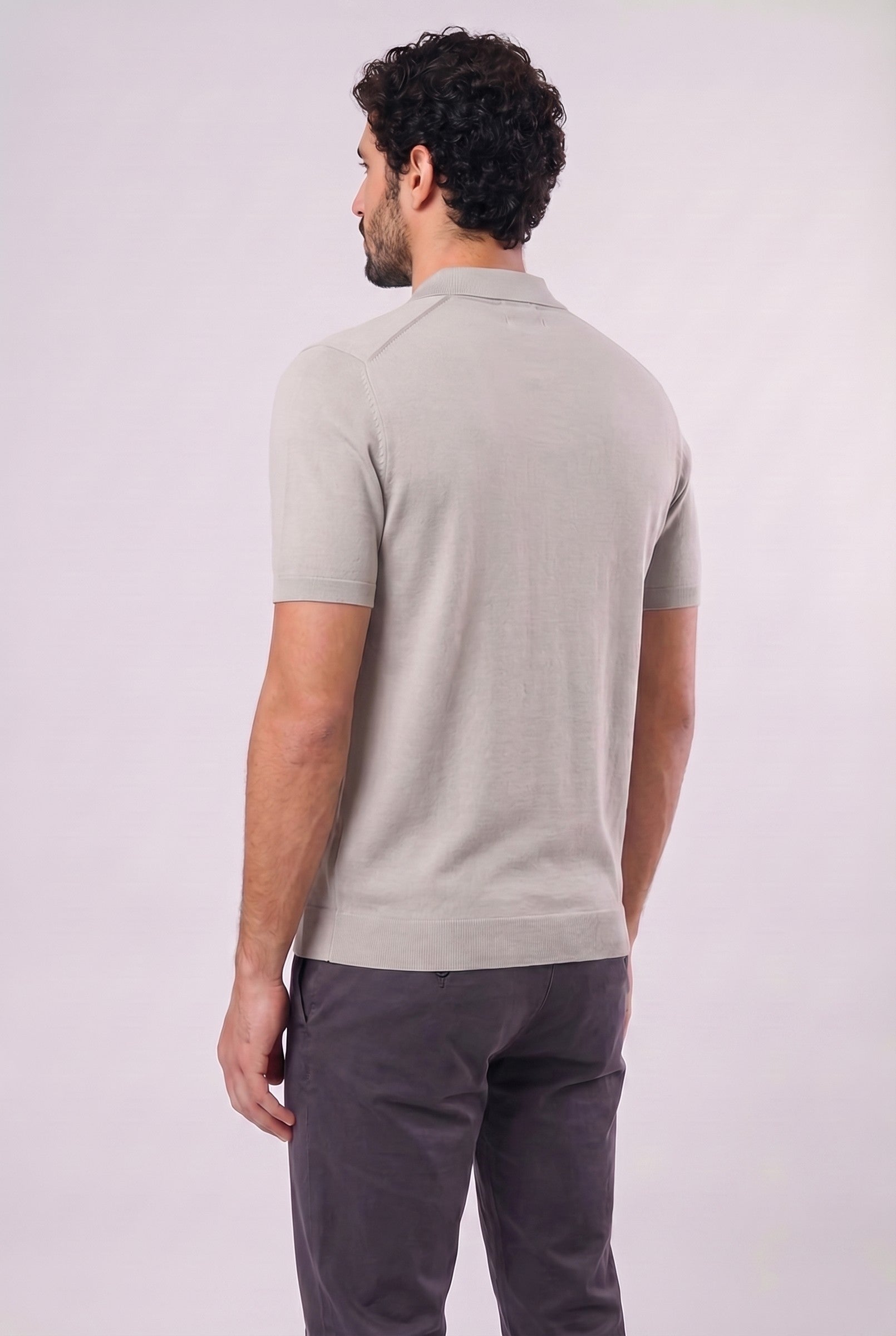 Men's Knitted Button-Up Polo Shirt | Blackstone London