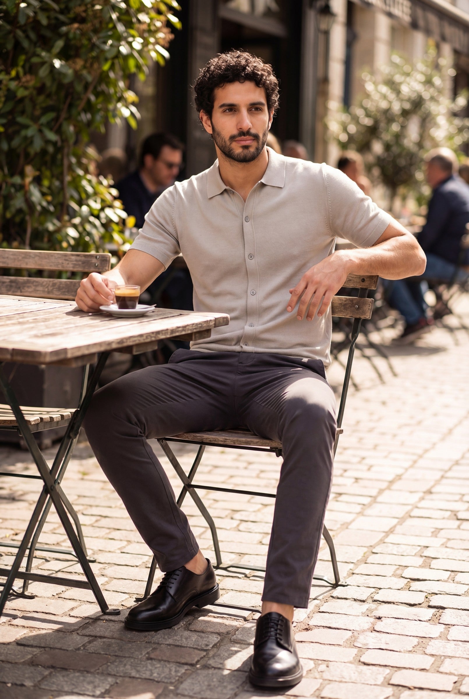 Men's Knitted Button-Up Polo Shirt | Blackstone London