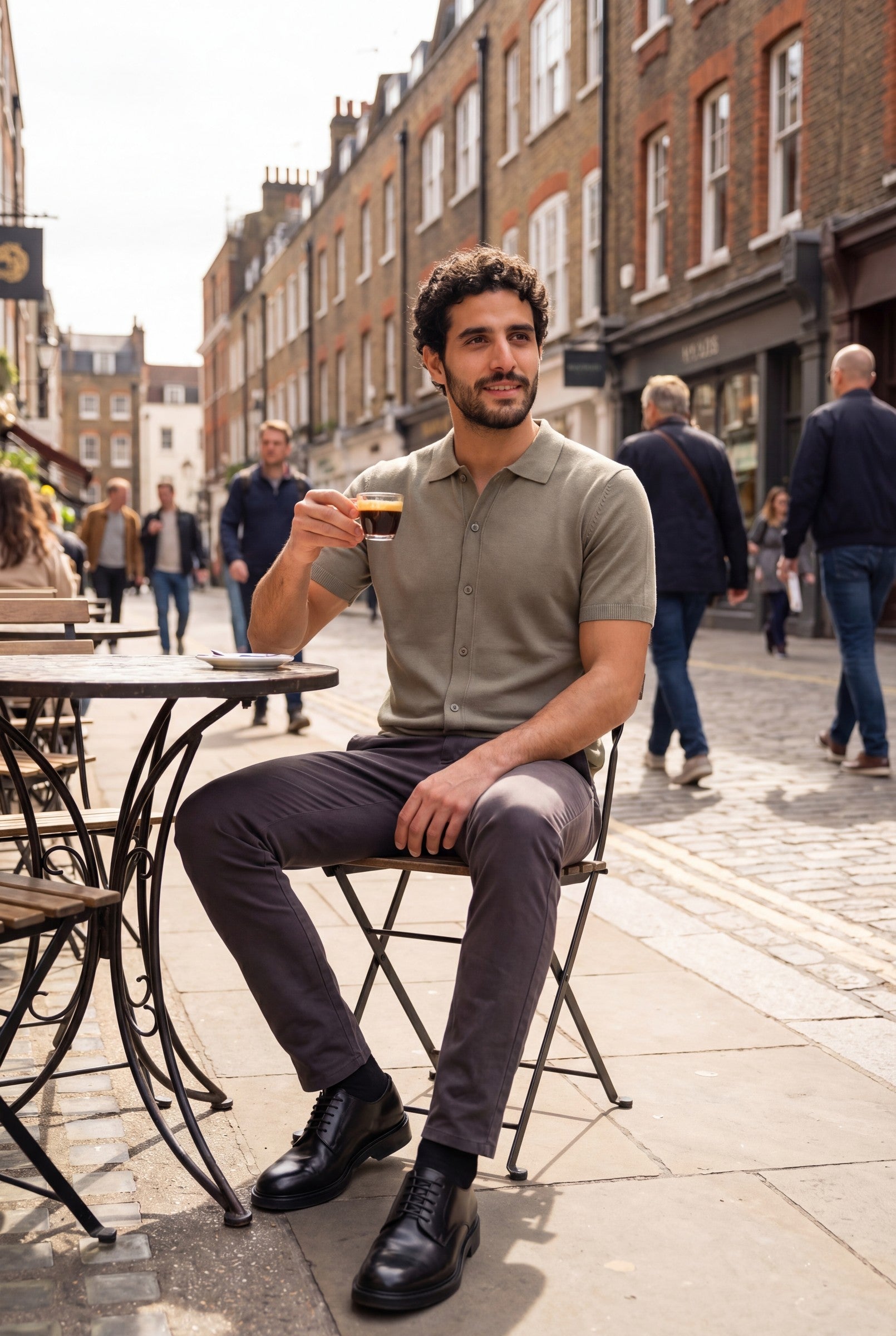 Men's Knitted Button-Up Polo Shirt | Blackstone London