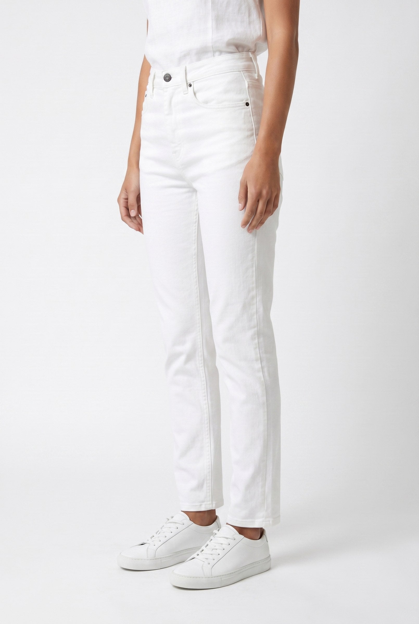 Women's Ecru High-Rise Mom Jeans | Blackstone London