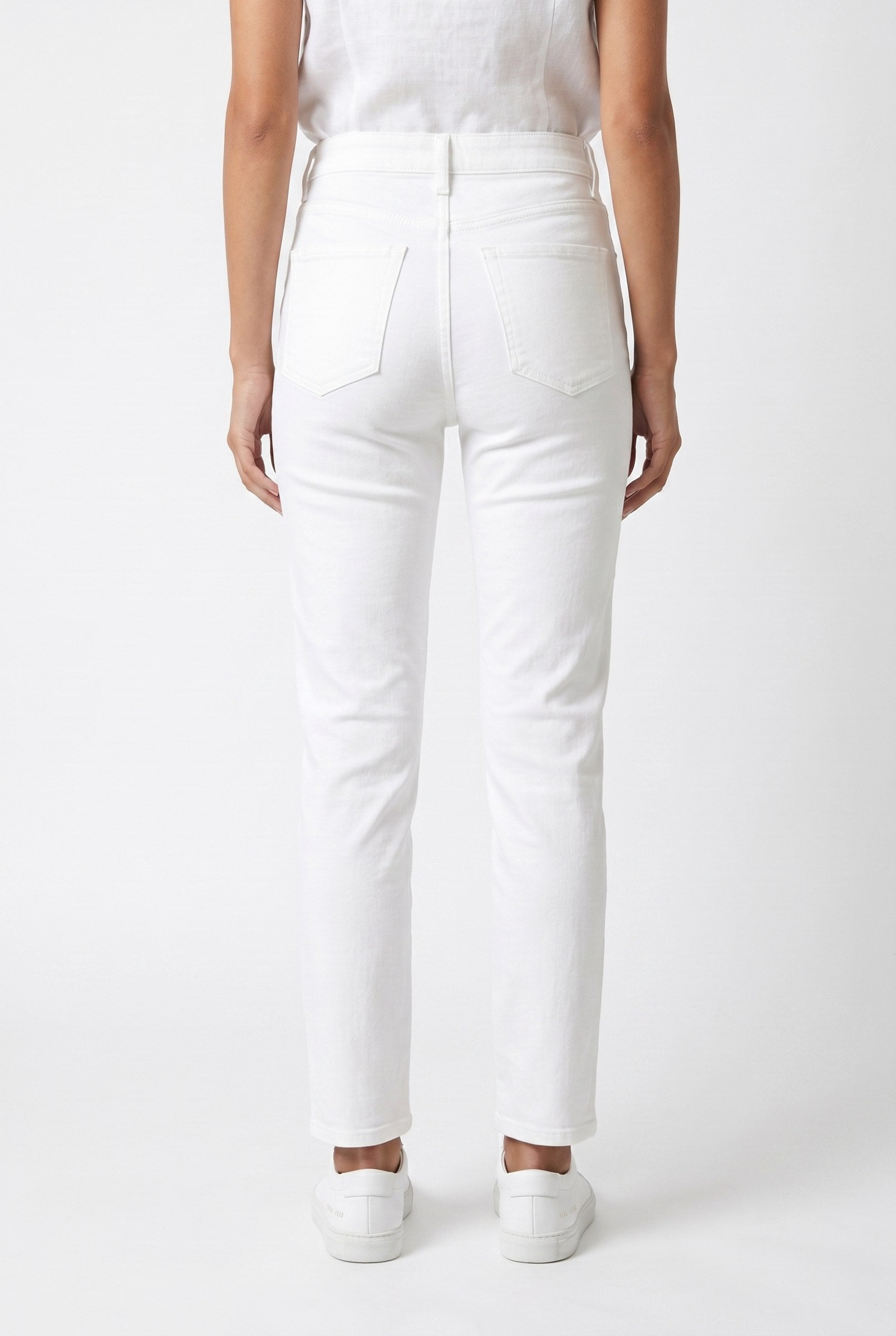 Women's Ecru High-Rise Mom Jeans | Blackstone London