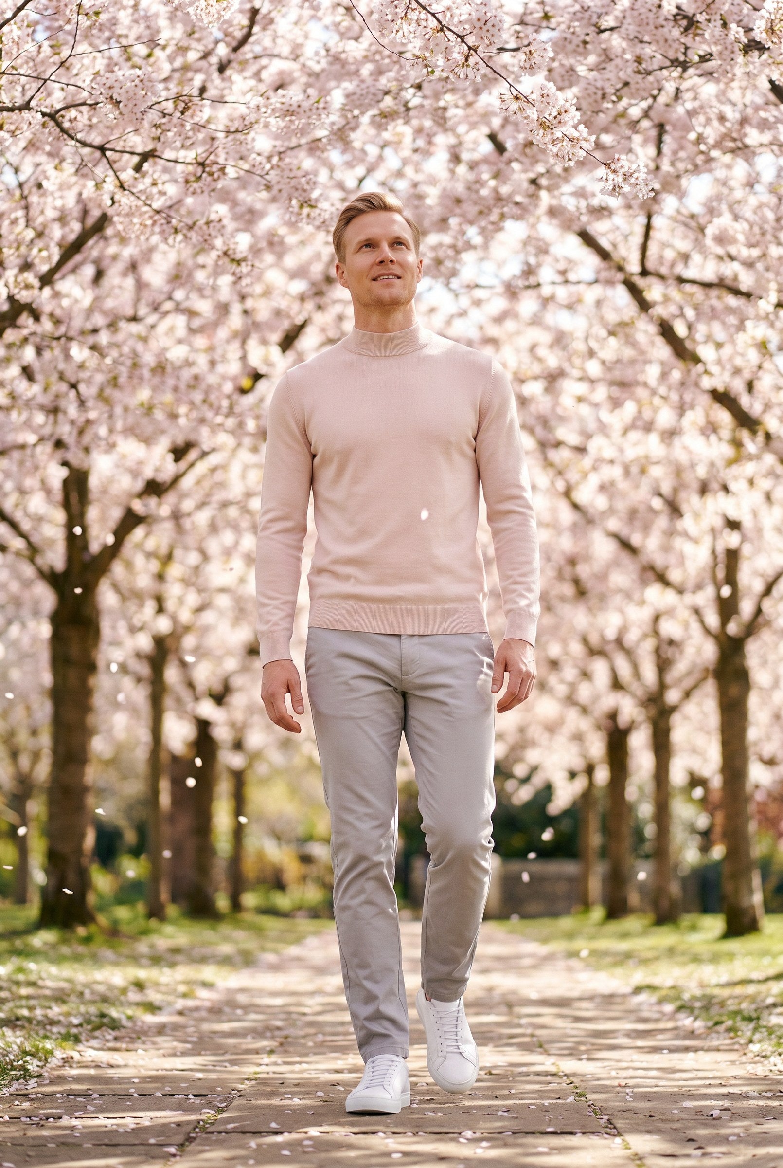 Men's Ultra Fine Cotton Mock Neck Jumper | Blackstone London