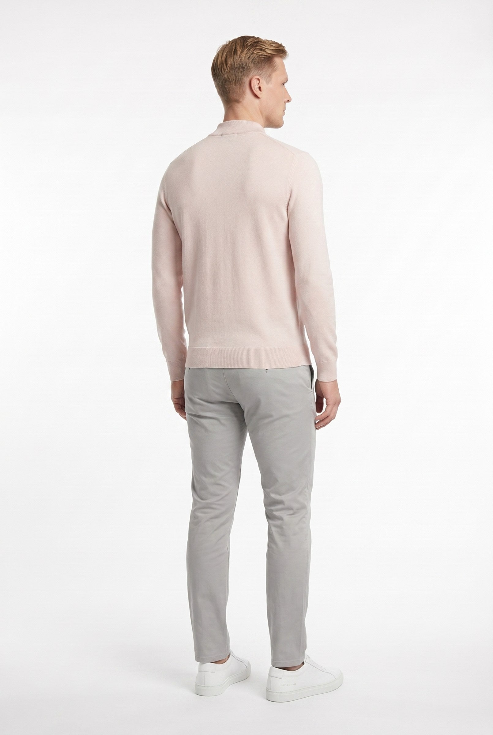 Men's Ultra Fine Cotton Mock Neck Jumper | Blackstone London