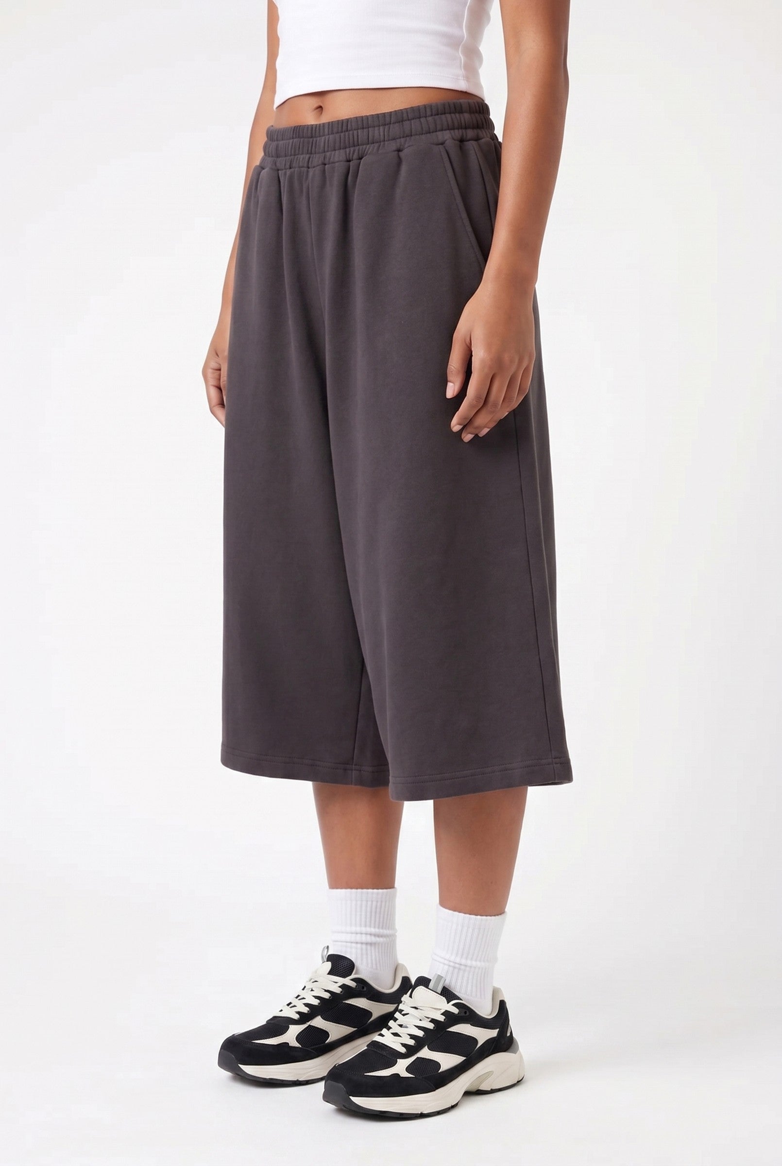 Women's Pleated Baggy Sweat Shorts | Blackstone London