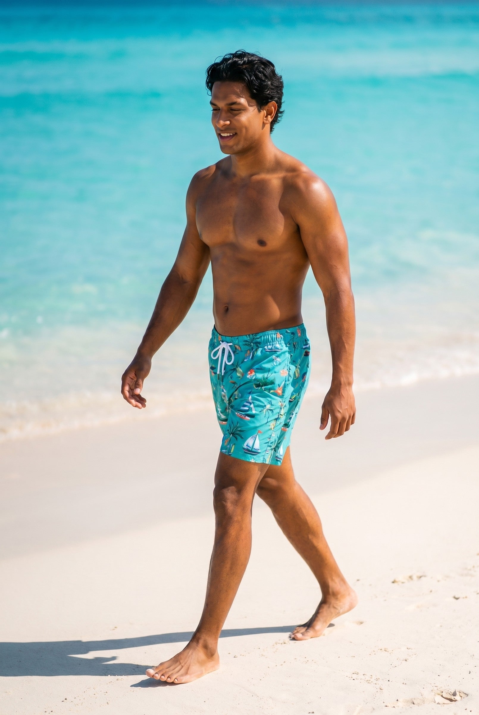 Men's Tropical Print Board Shorts | Blackstone London