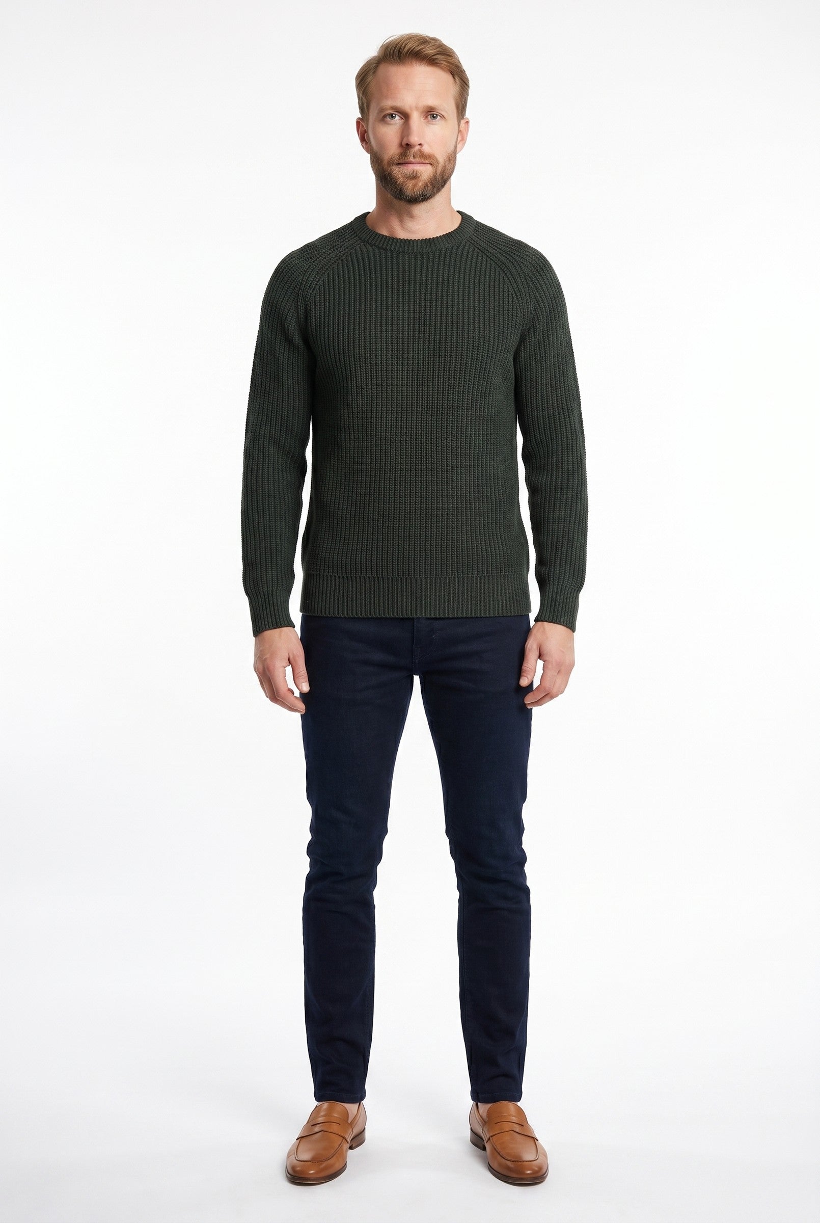 Men's 100% Cotton Fisherman Knit Jumper | Blackstone London
