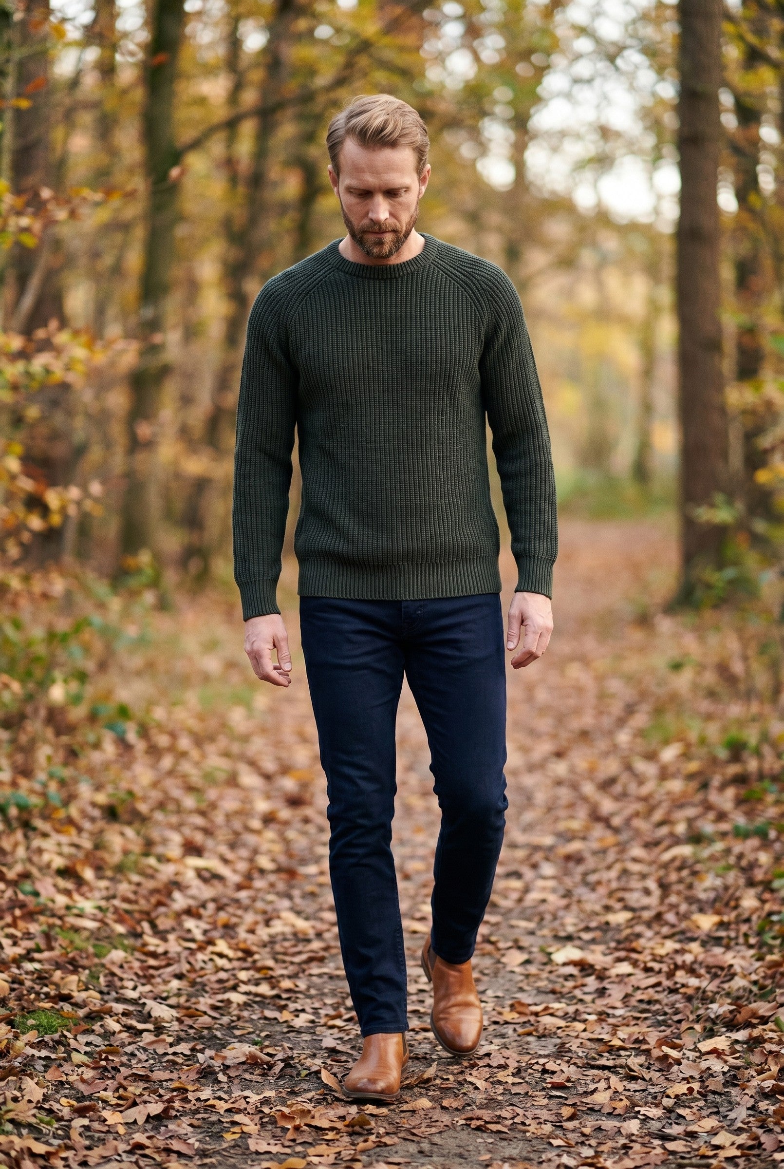 Men's 100% Cotton Fisherman Knit Jumper | Blackstone London
