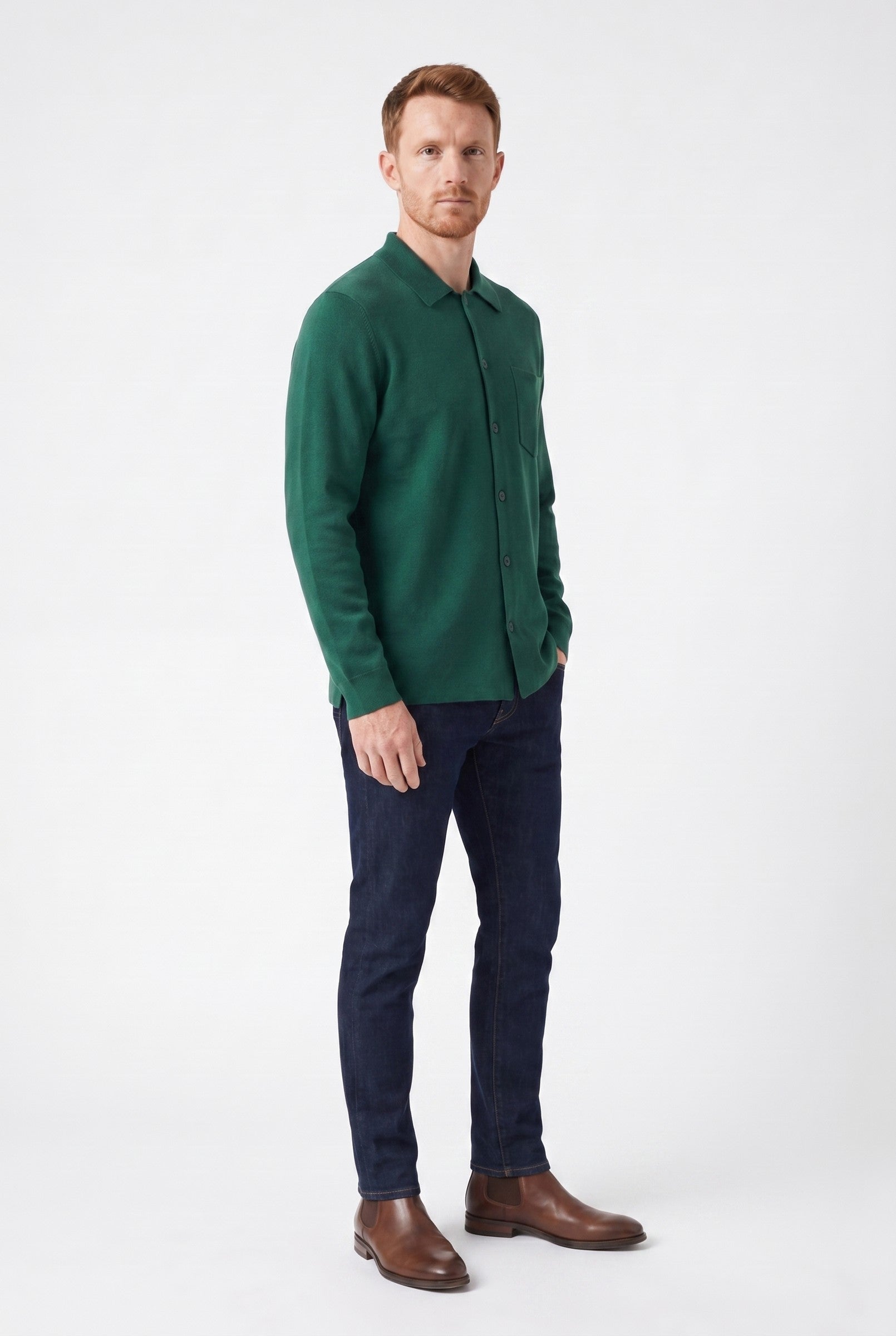 Men's Long Sleeve Knit Polo Shirt | Blackstone London