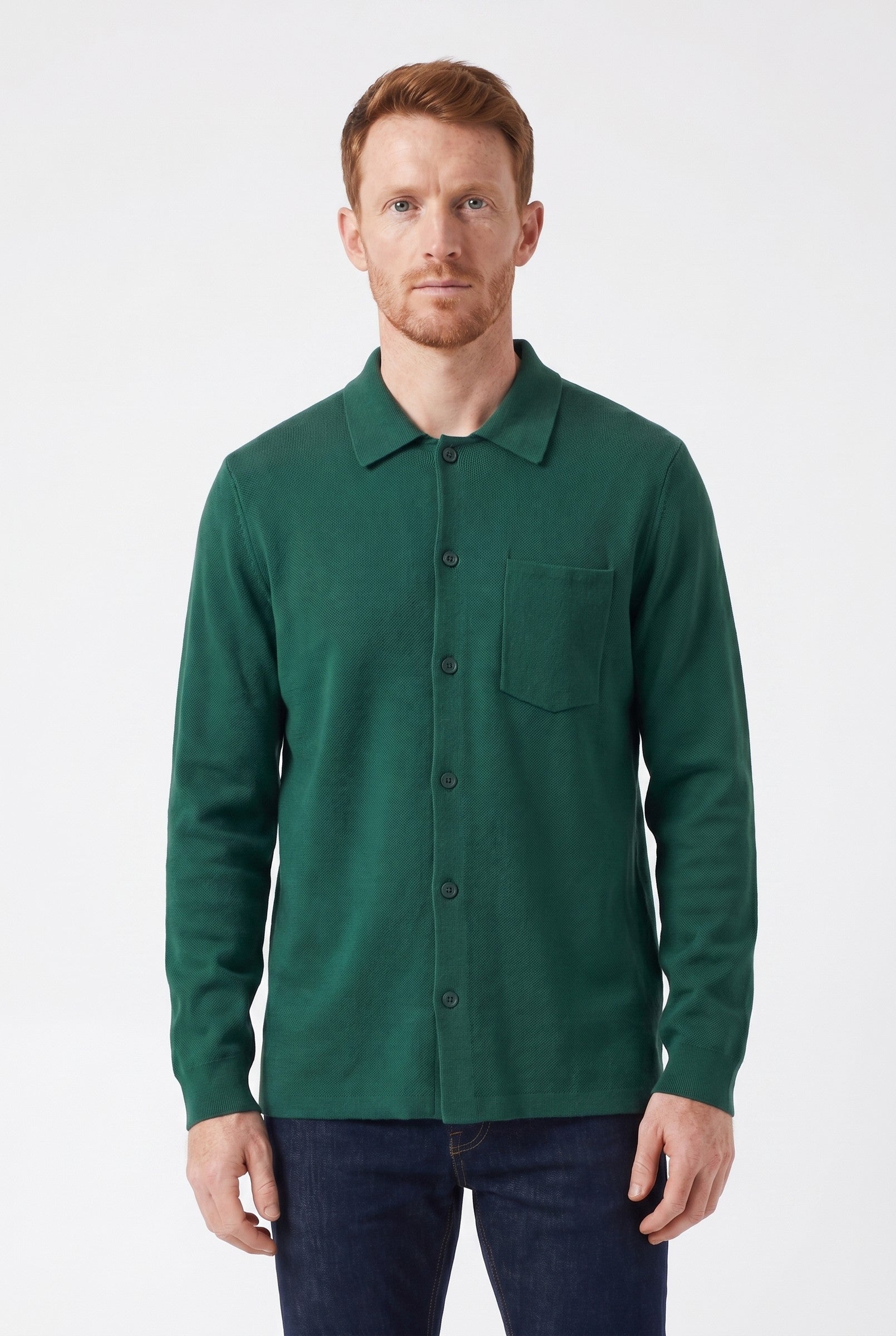 Men's Long Sleeve Knit Polo Shirt | Blackstone London