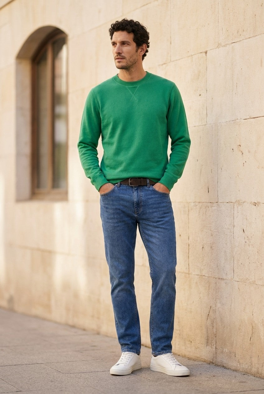 Men's Loopback Crewneck Sweatshirt | Blackstone London