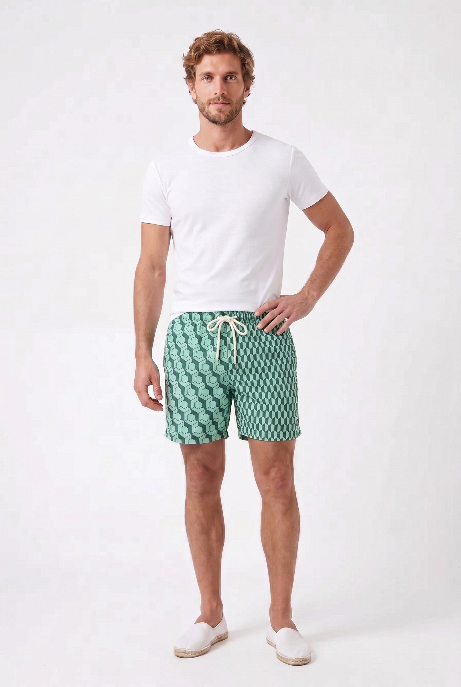 Men's Lamrock Geometric Swim Trunks | Blackstone London