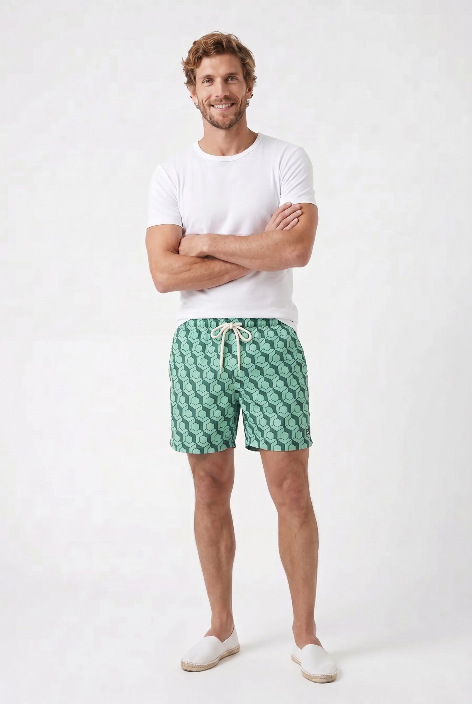 Men's Lamrock Geometric Swim Trunks | Blackstone London