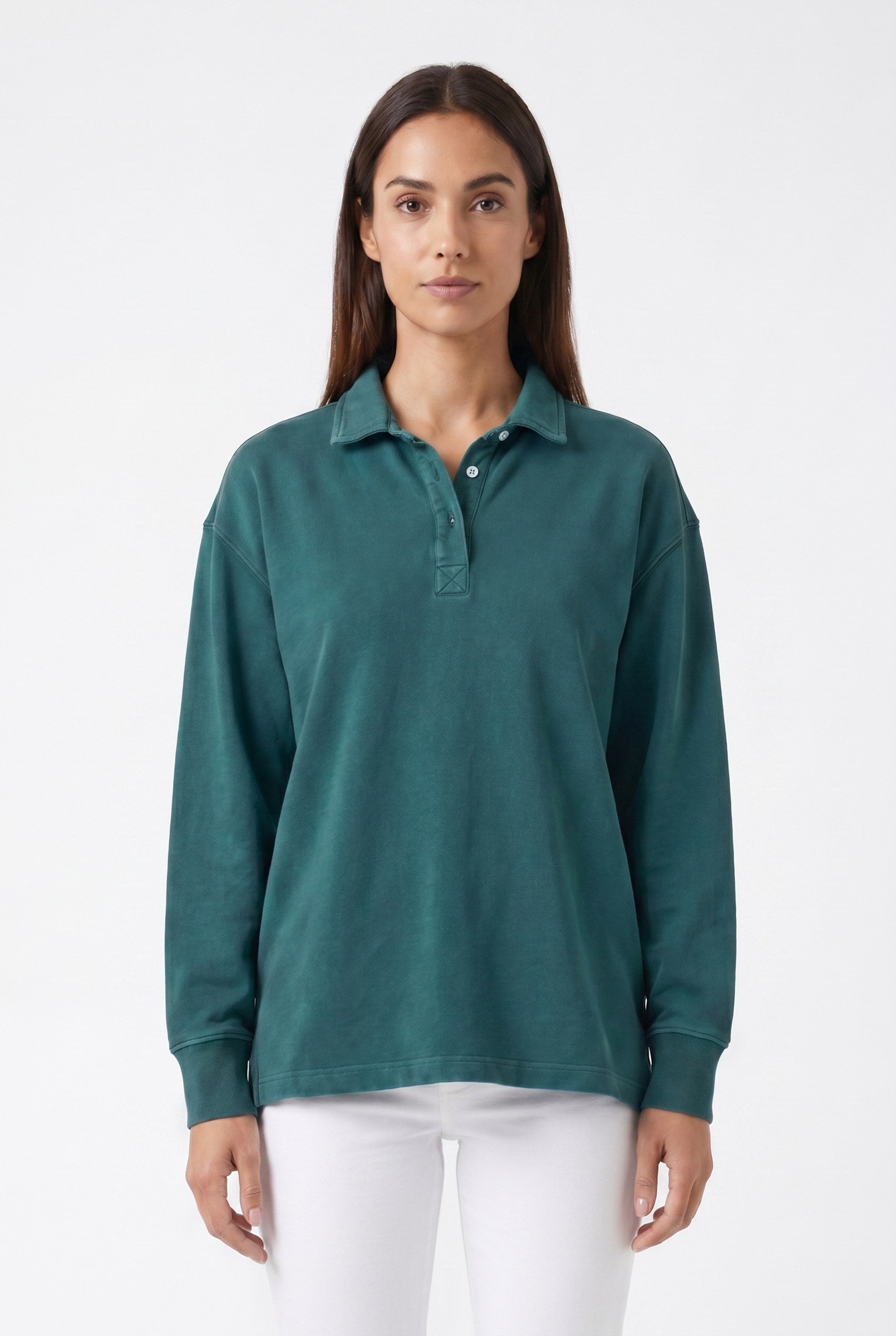 Women's Half-Button Washed Sweater | Blackstone London