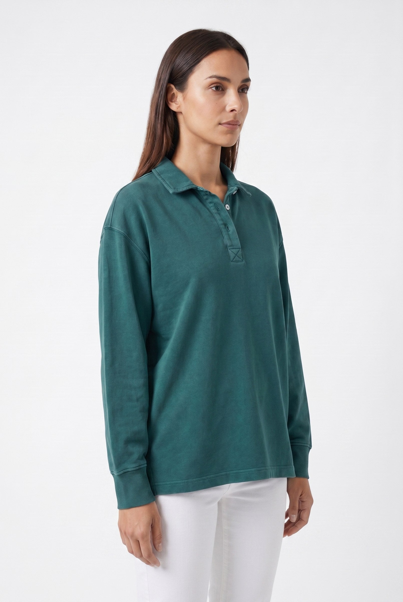 Women's Half-Button Washed Sweater | Blackstone London