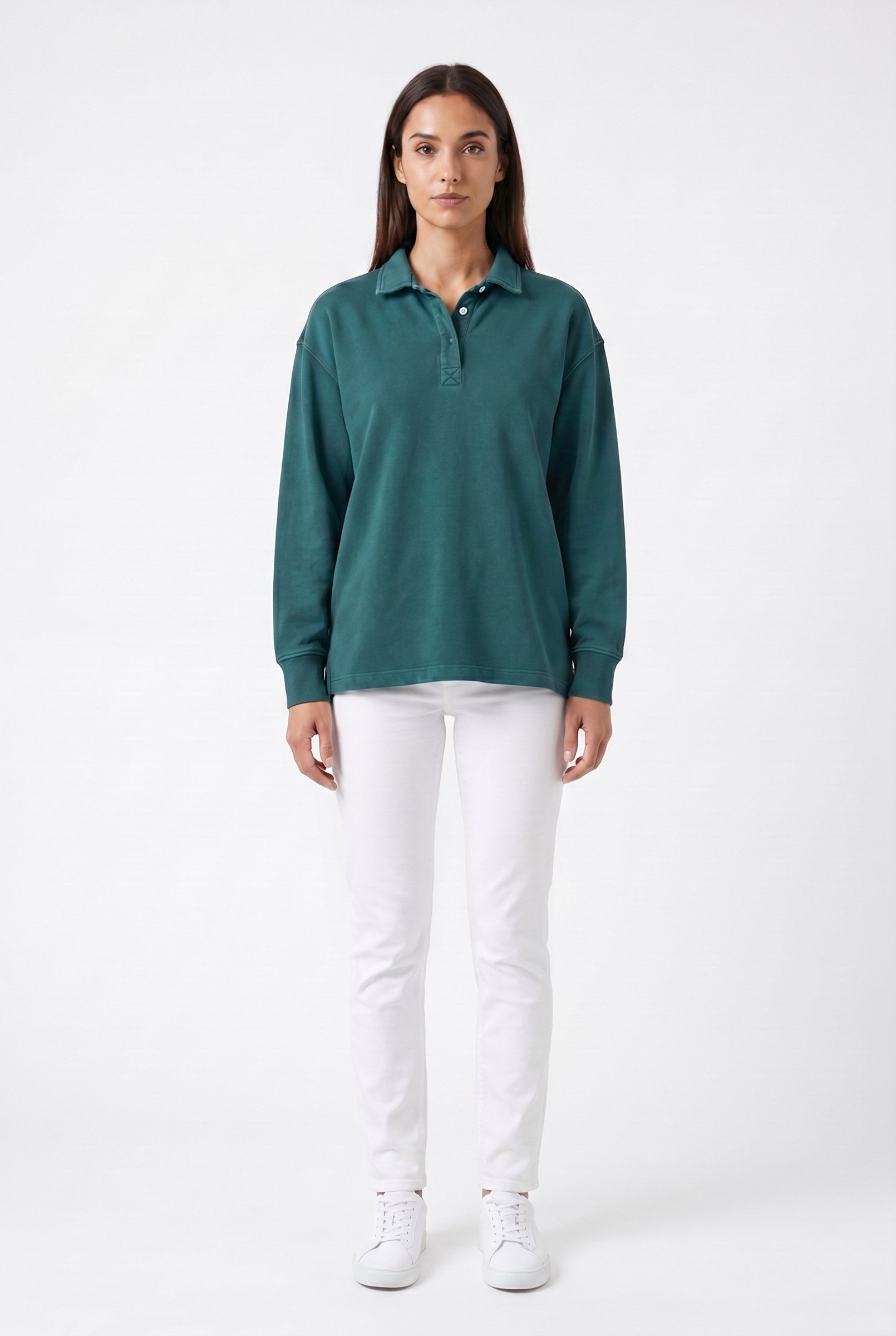 Women's Half-Button Washed Sweater | Blackstone London