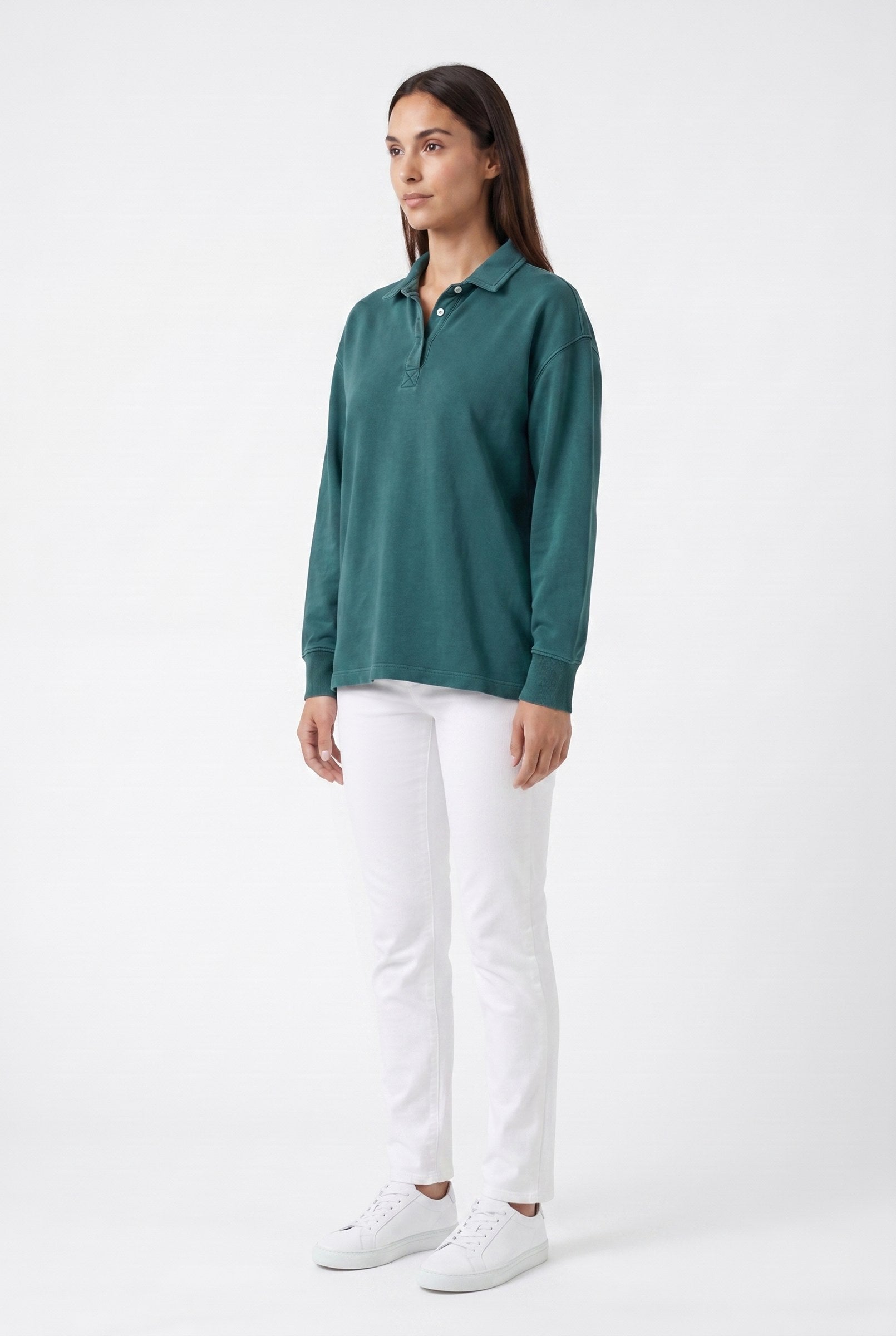 Women's Half-Button Washed Sweater | Blackstone London