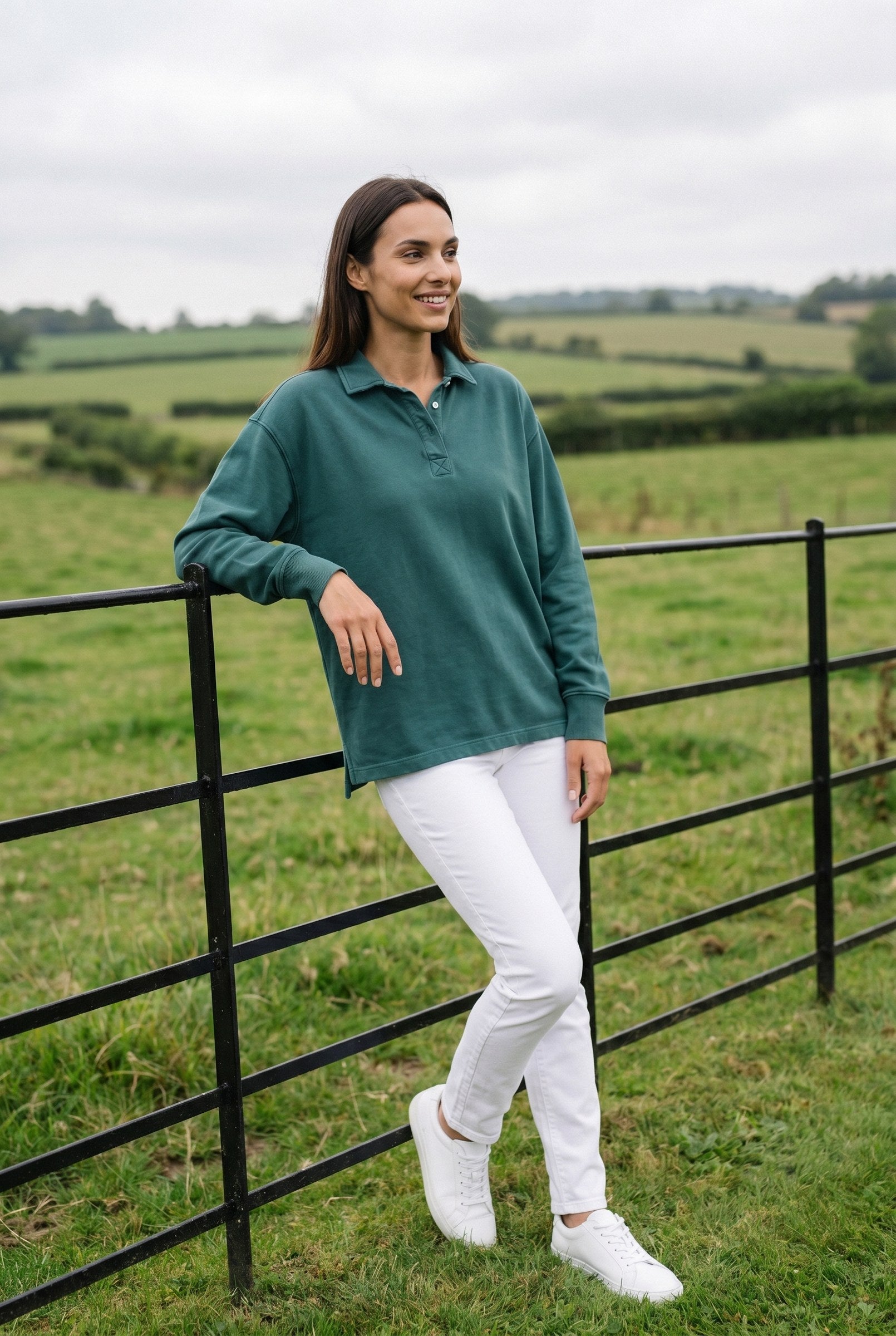 Women's Half-Button Washed Sweater | Blackstone London