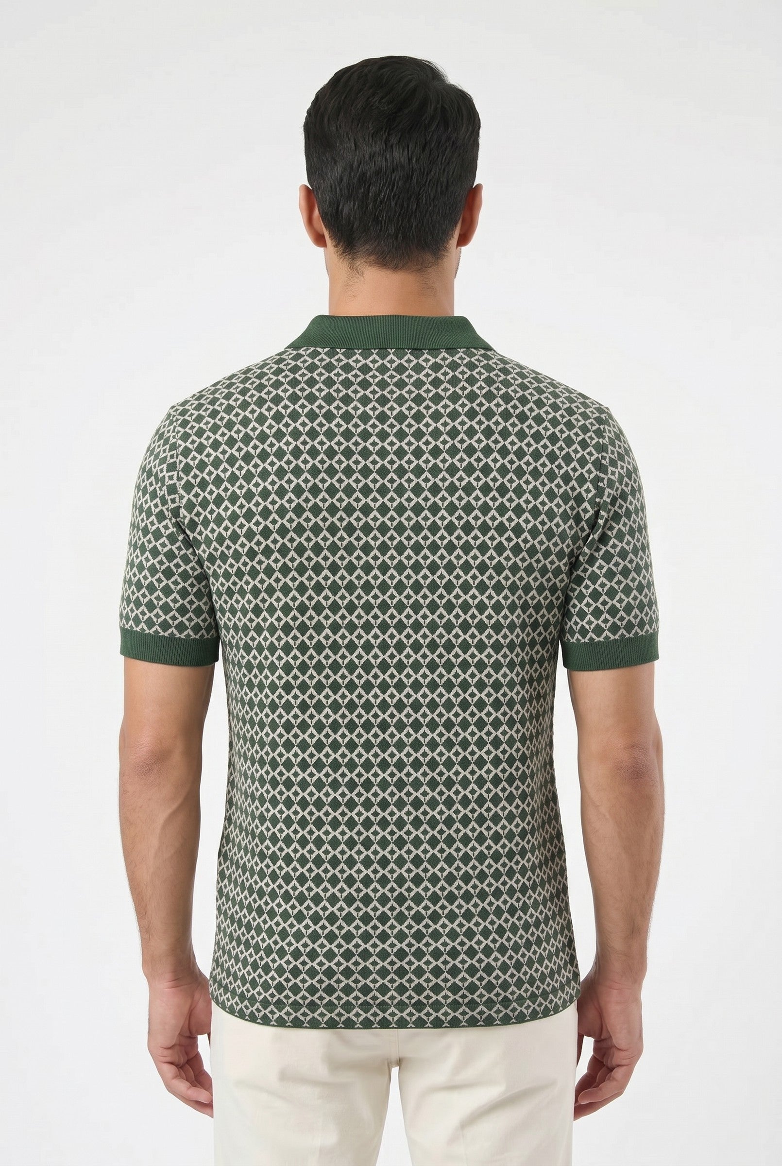 Men's Casa Piccante Jacquard Knit Polo | Blackstone London