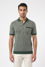 Men's Casa Piccante Jacquard Knit Polo | Blackstone London