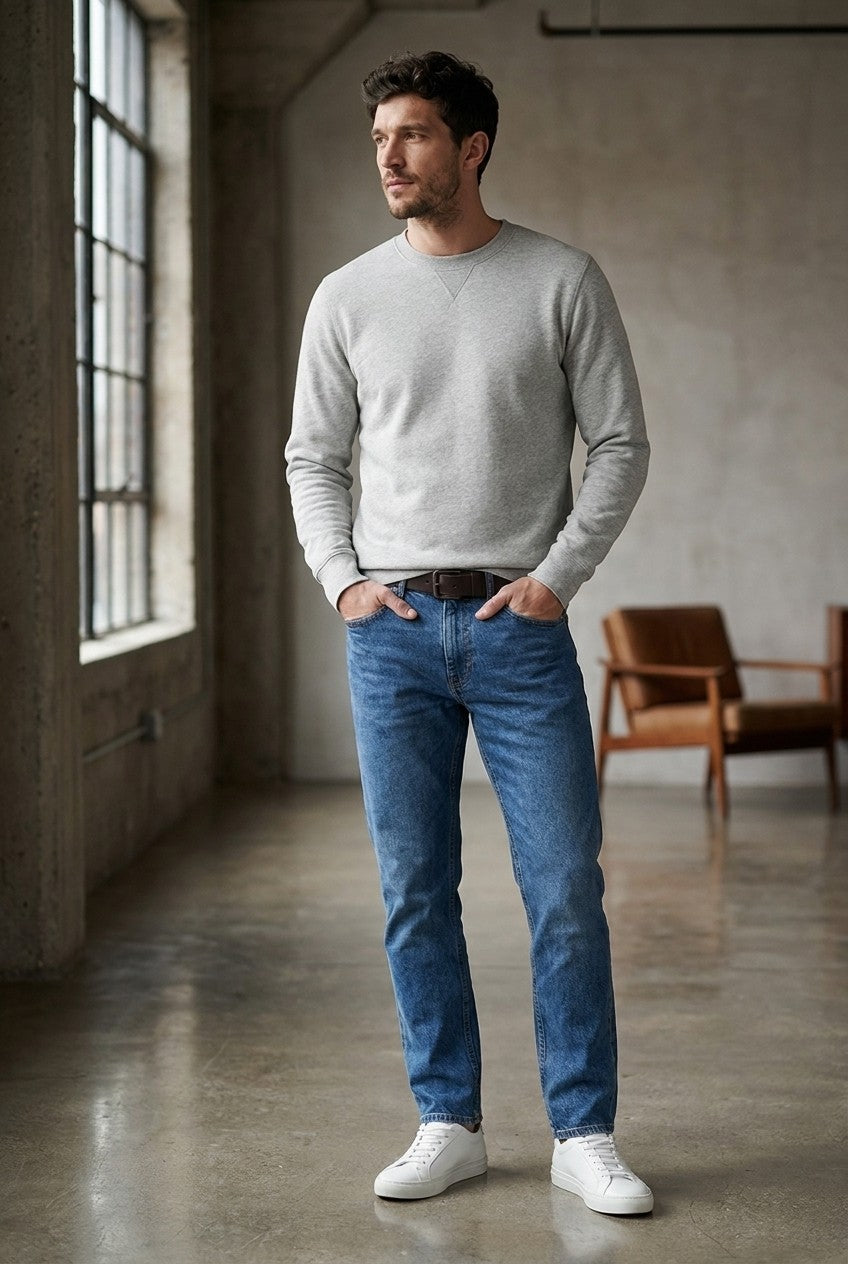 Men's Loopback Crewneck Sweatshirt | Blackstone London
