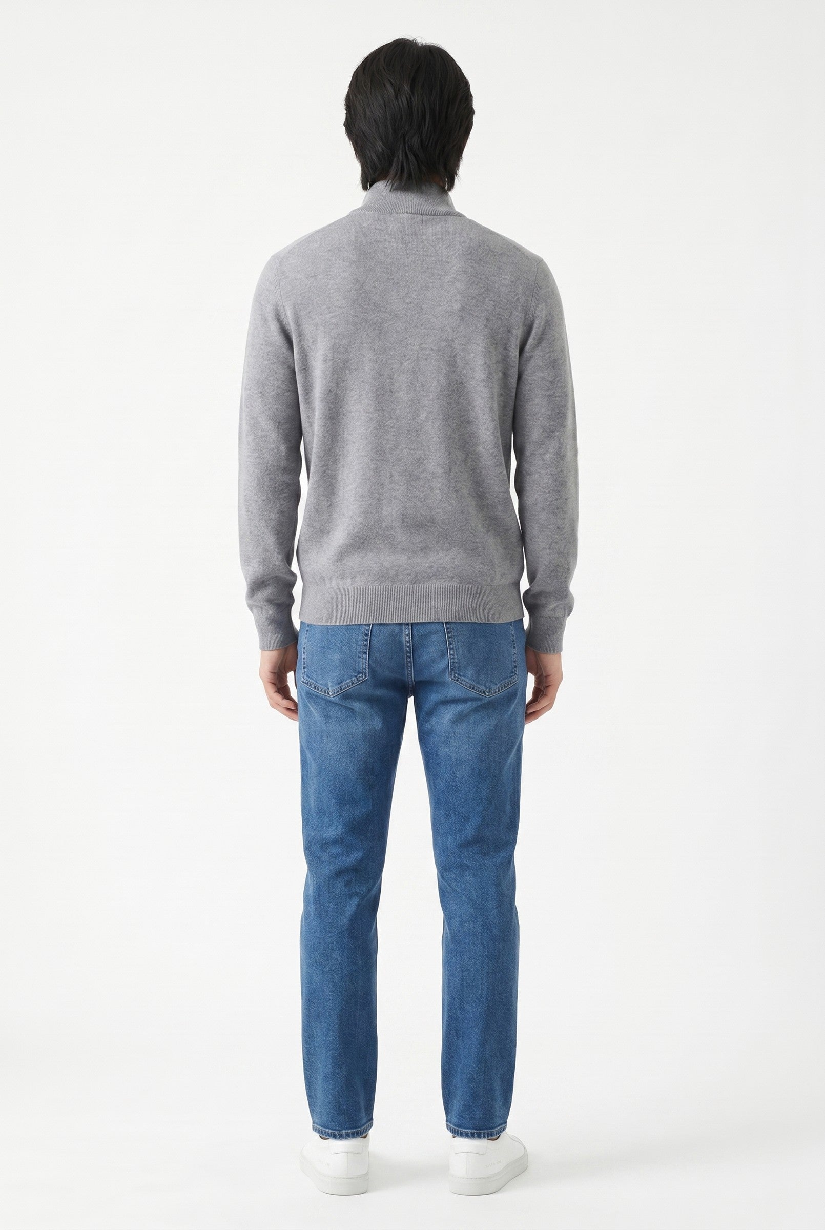 Men's Cotton Knitted Half Zip Funnel Neck Jumper | Blackstone London