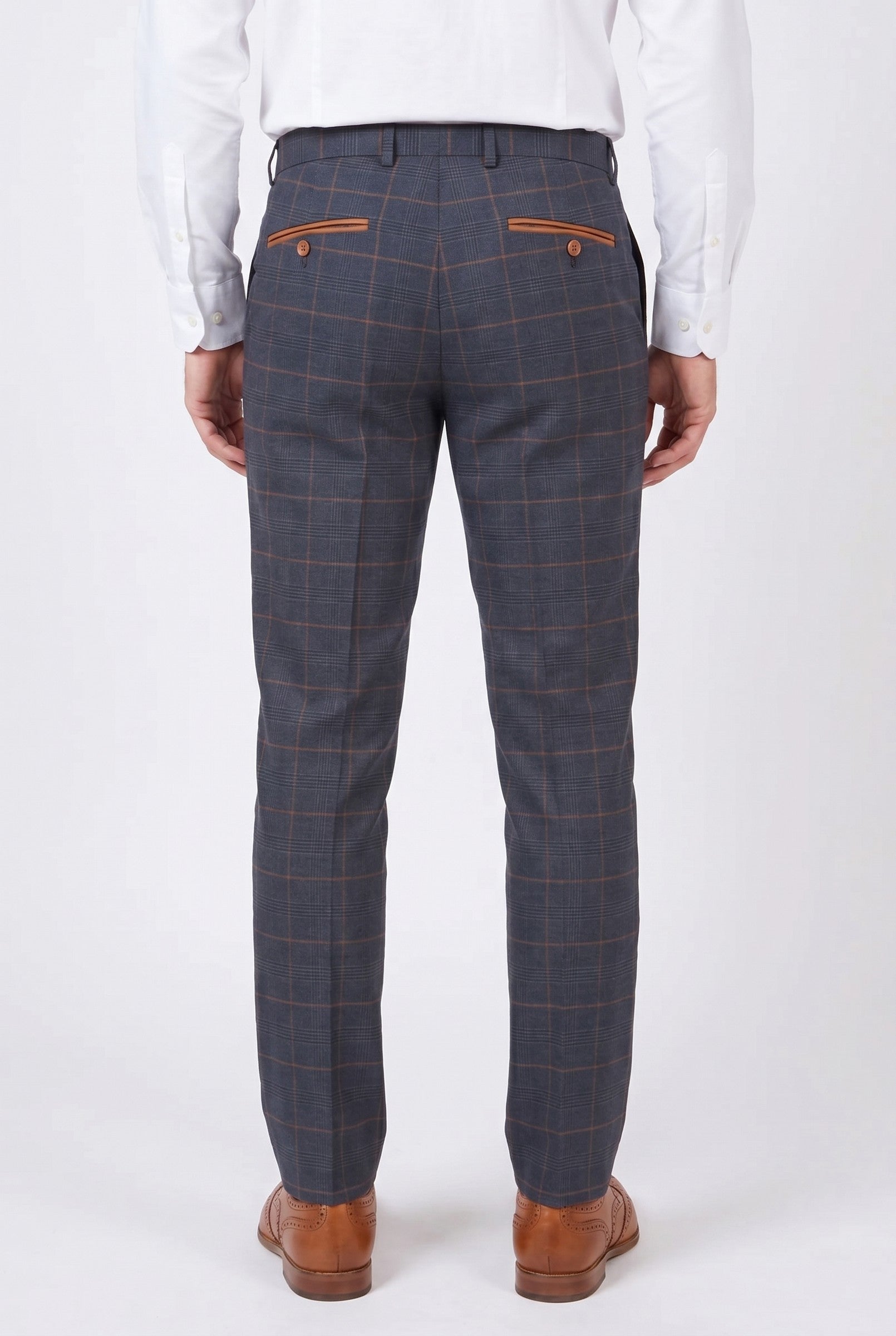 Men's Jenson Prince of Wales Check Trousers | Blackstone London