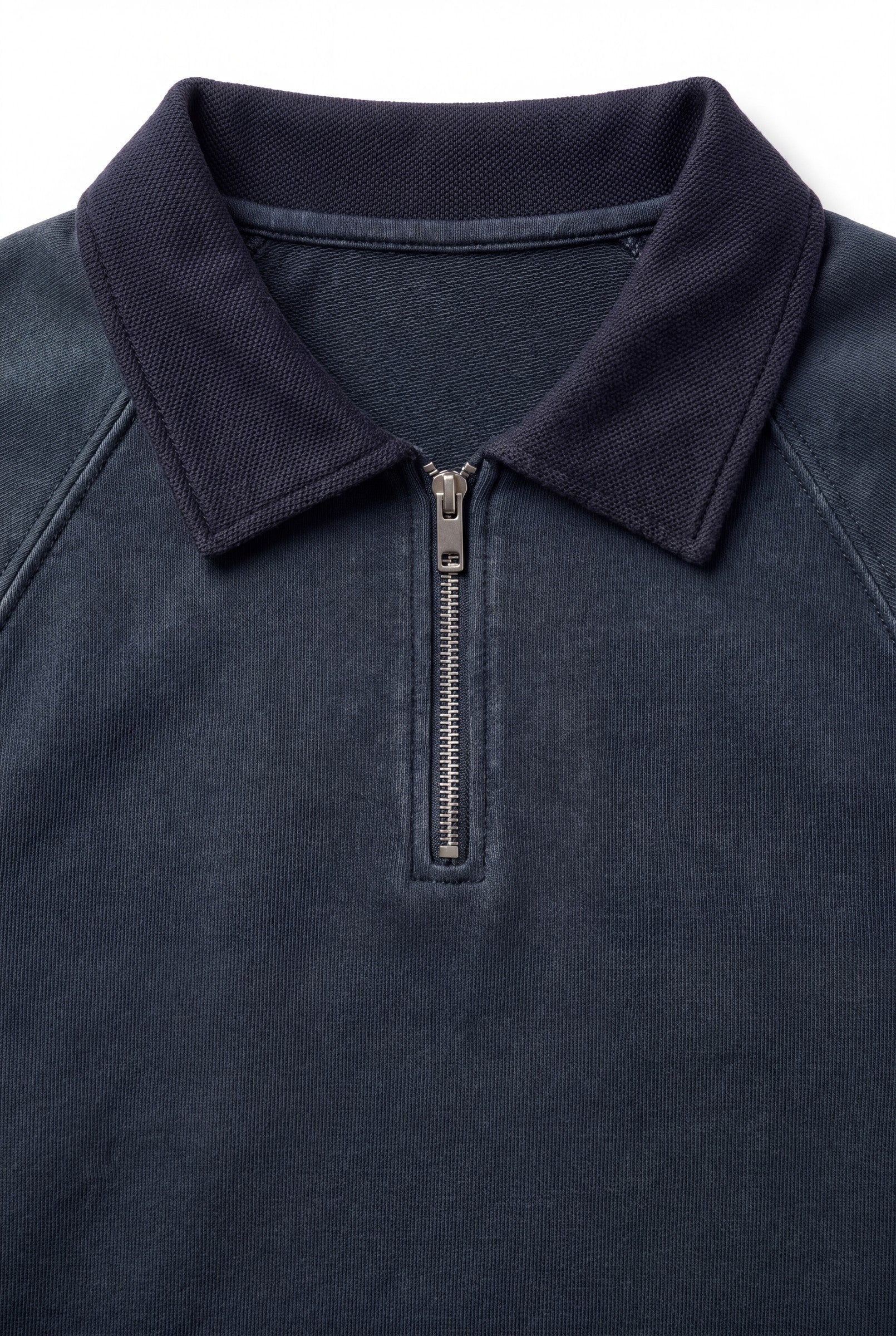 Men's Snow Washed Quarter Zip Polo | Blackstone London