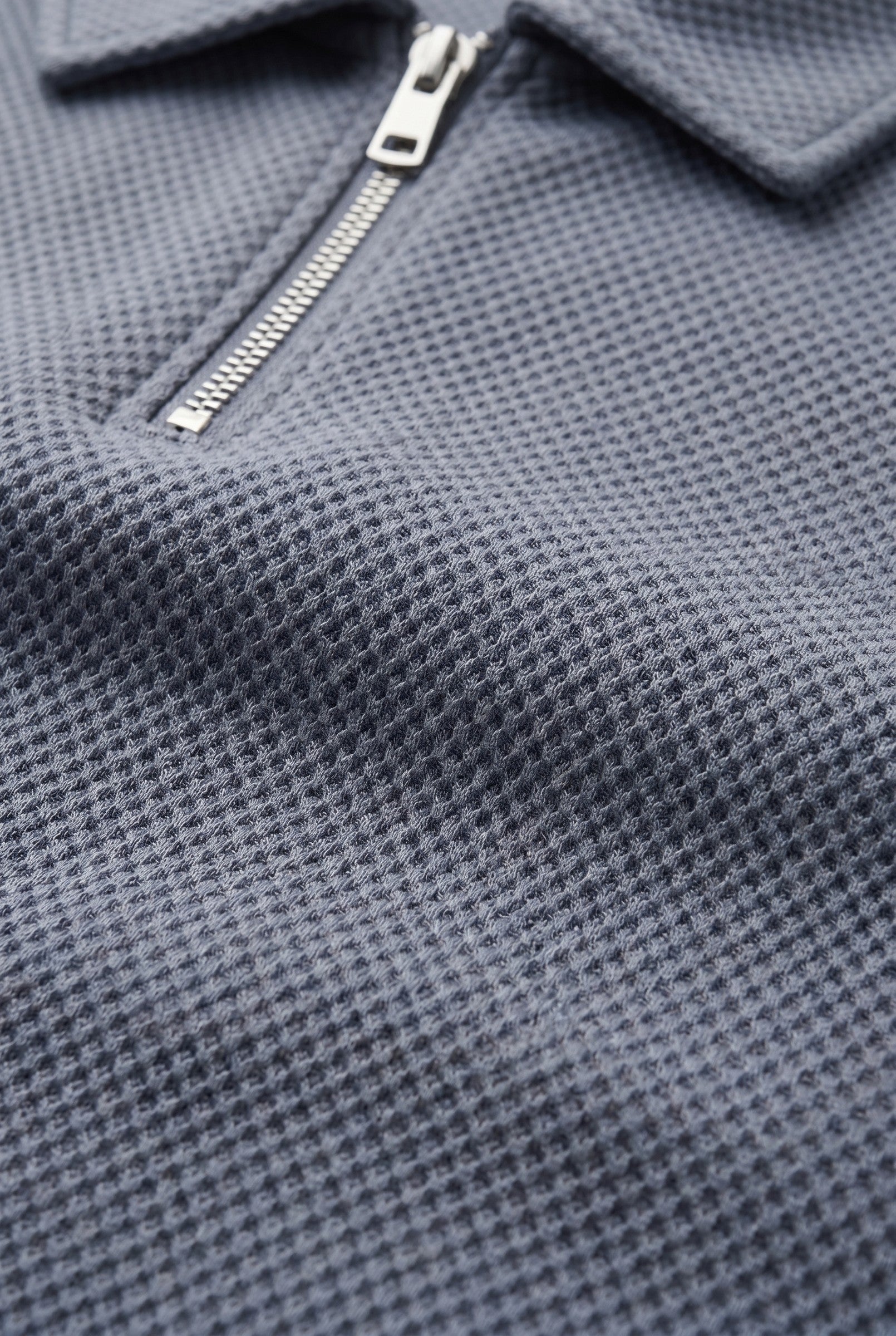 Men's Long Sleeve Textured Polo | Blackstone London