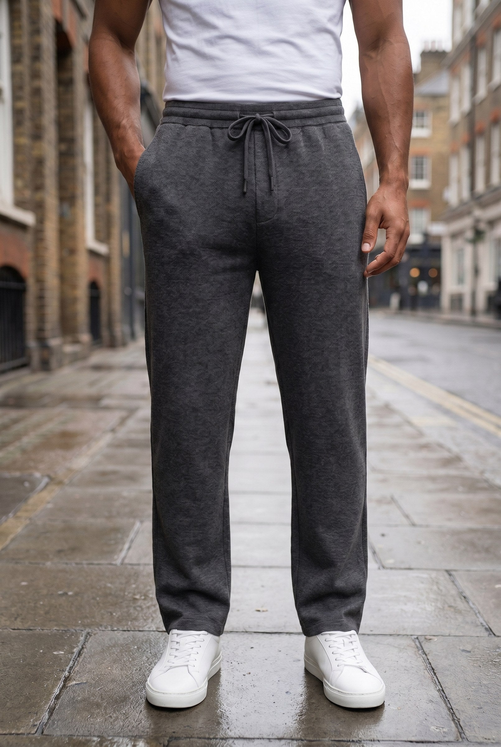 Men's Casual Drawstring Wide Leg Trousers | Blackstone London