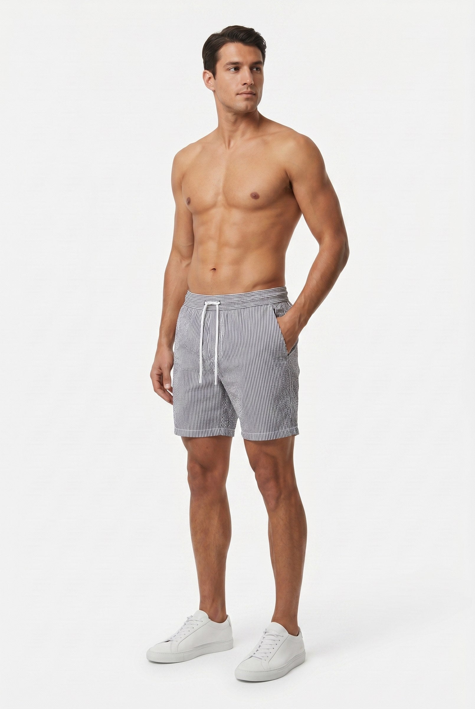 Men's Seersucker Texture Swim Shorts | Blackstone London