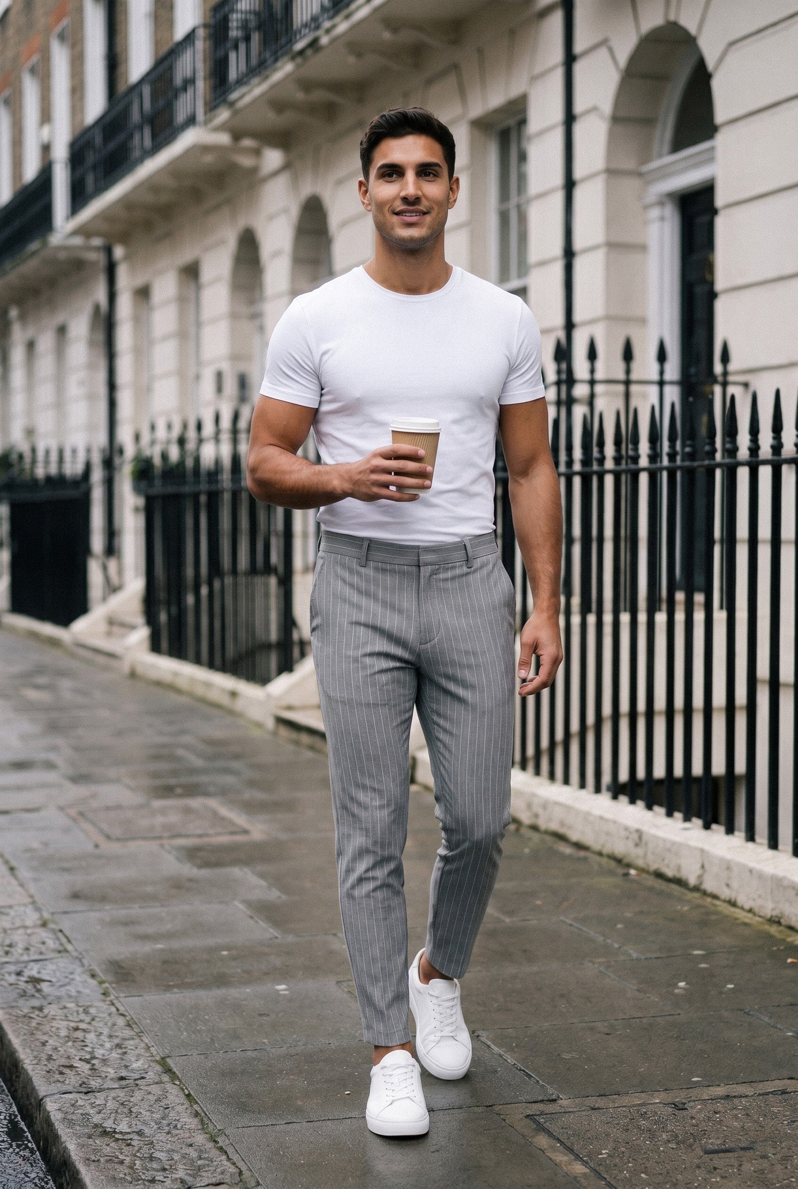 Men's Signature Half Belt Trousers | Blackstone London