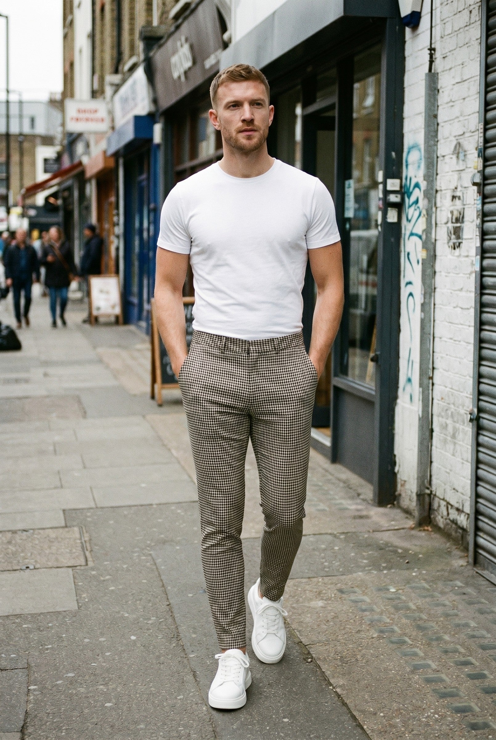 Men's Signature Half Belt Trousers | Blackstone London