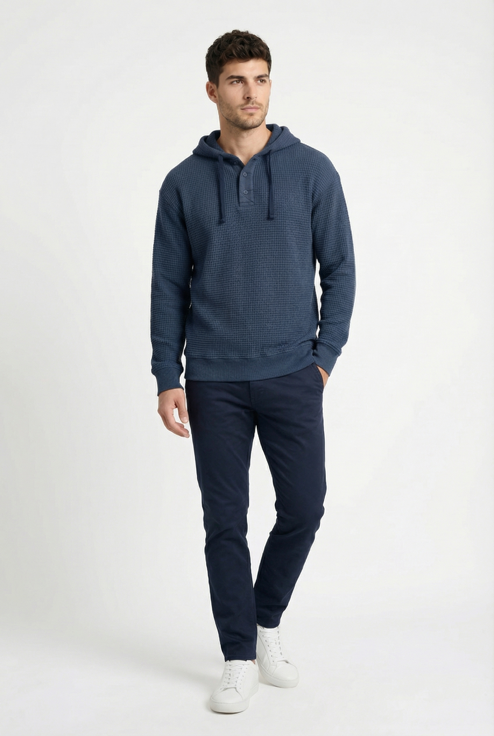 THE HACKNEY MENS BUTTON PULLOVER HOODIE
