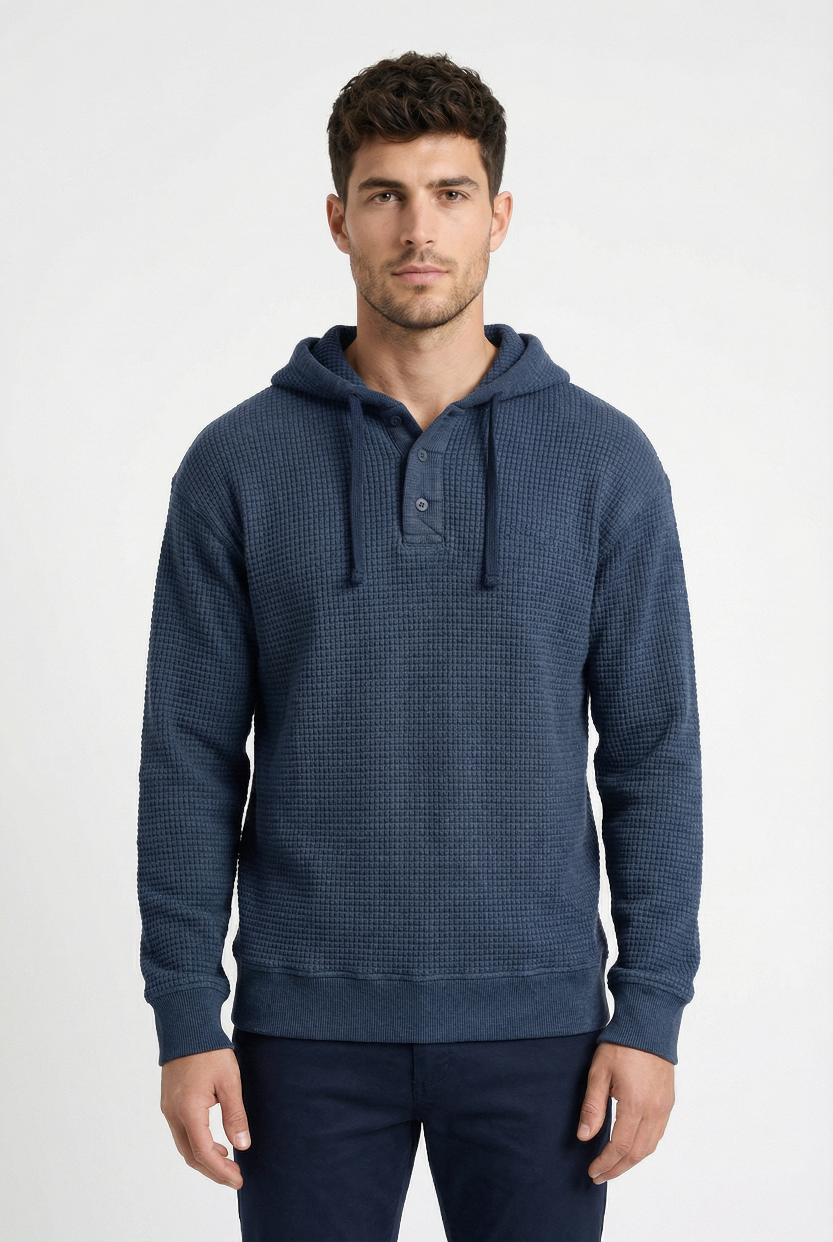 THE HACKNEY MENS BUTTON PULLOVER HOODIE