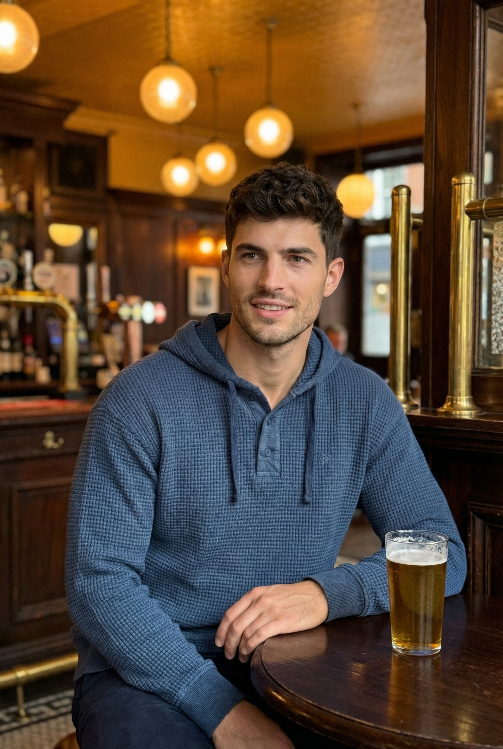 THE HACKNEY MENS BUTTON PULLOVER HOODIE