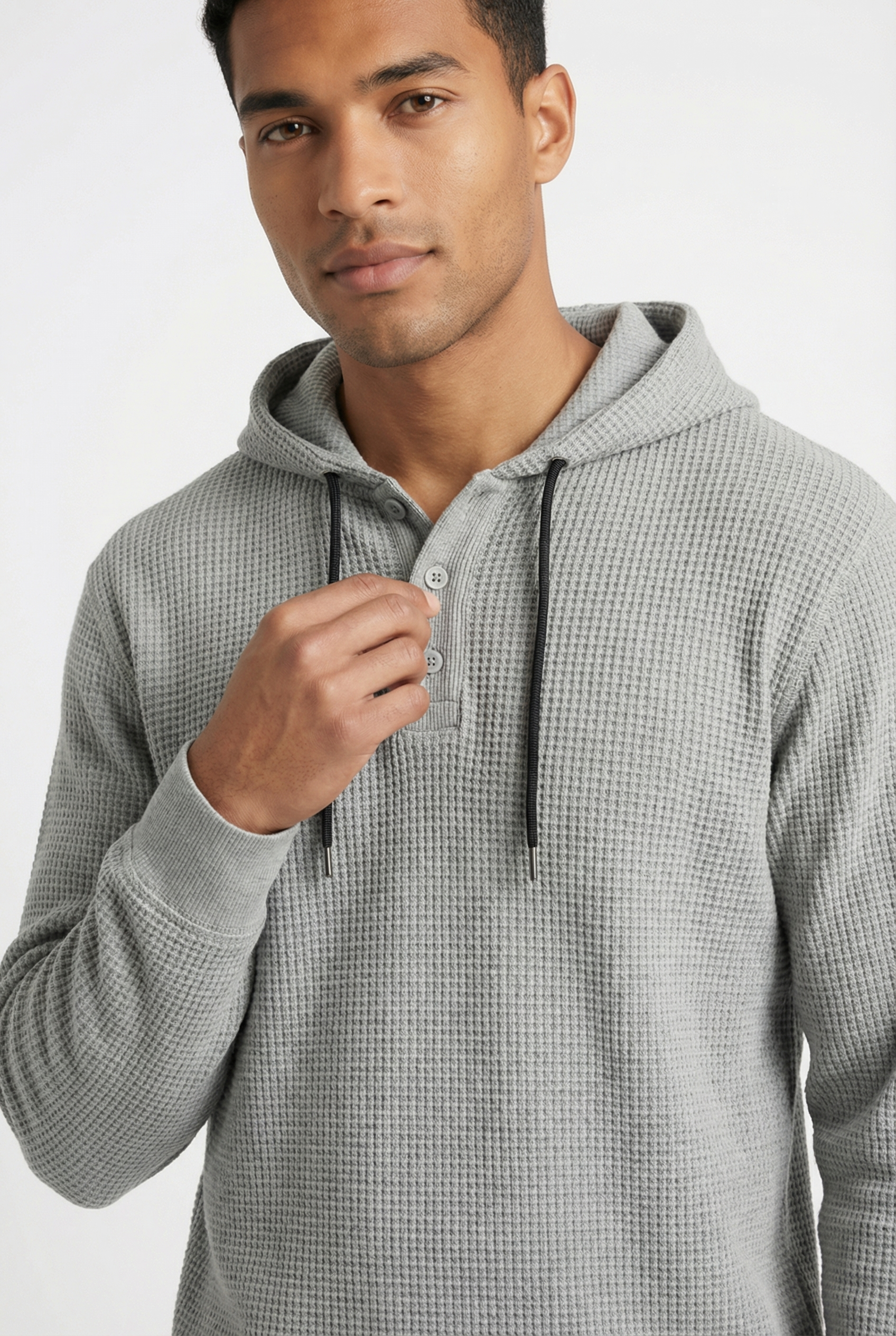 THE HACKNEY MENS BUTTON PULLOVER HOODIE
