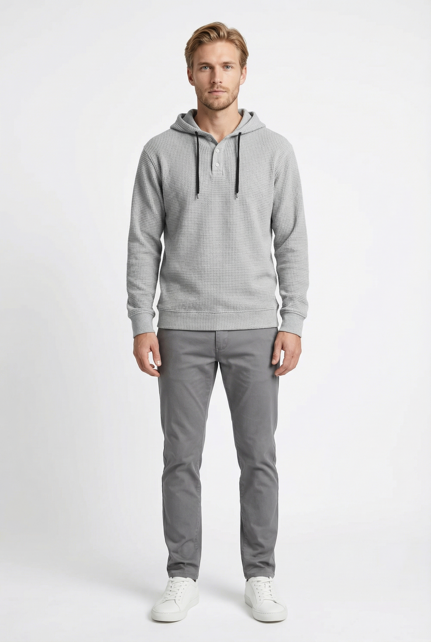 THE HACKNEY MENS BUTTON PULLOVER HOODIE