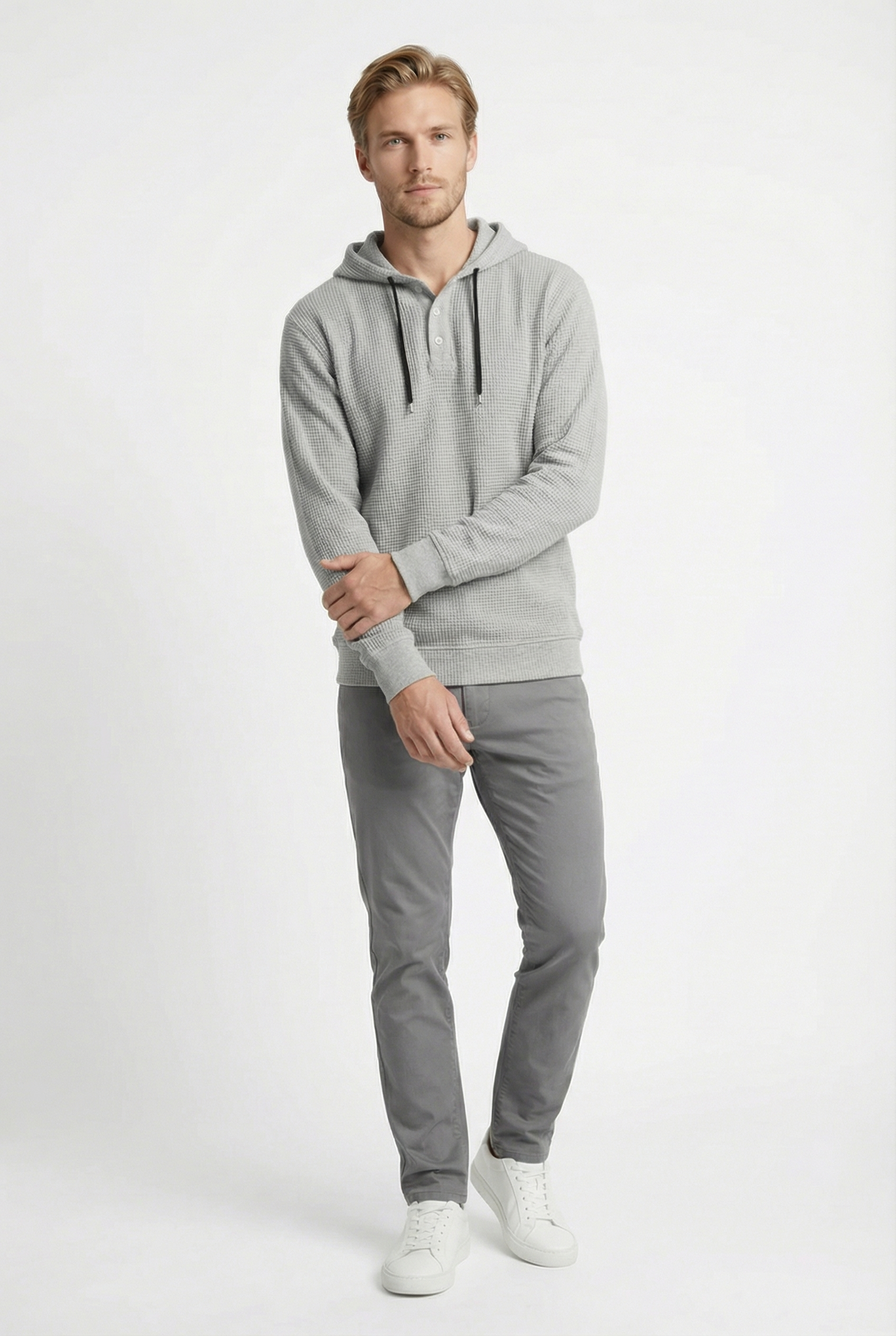 THE HACKNEY MENS BUTTON PULLOVER HOODIE