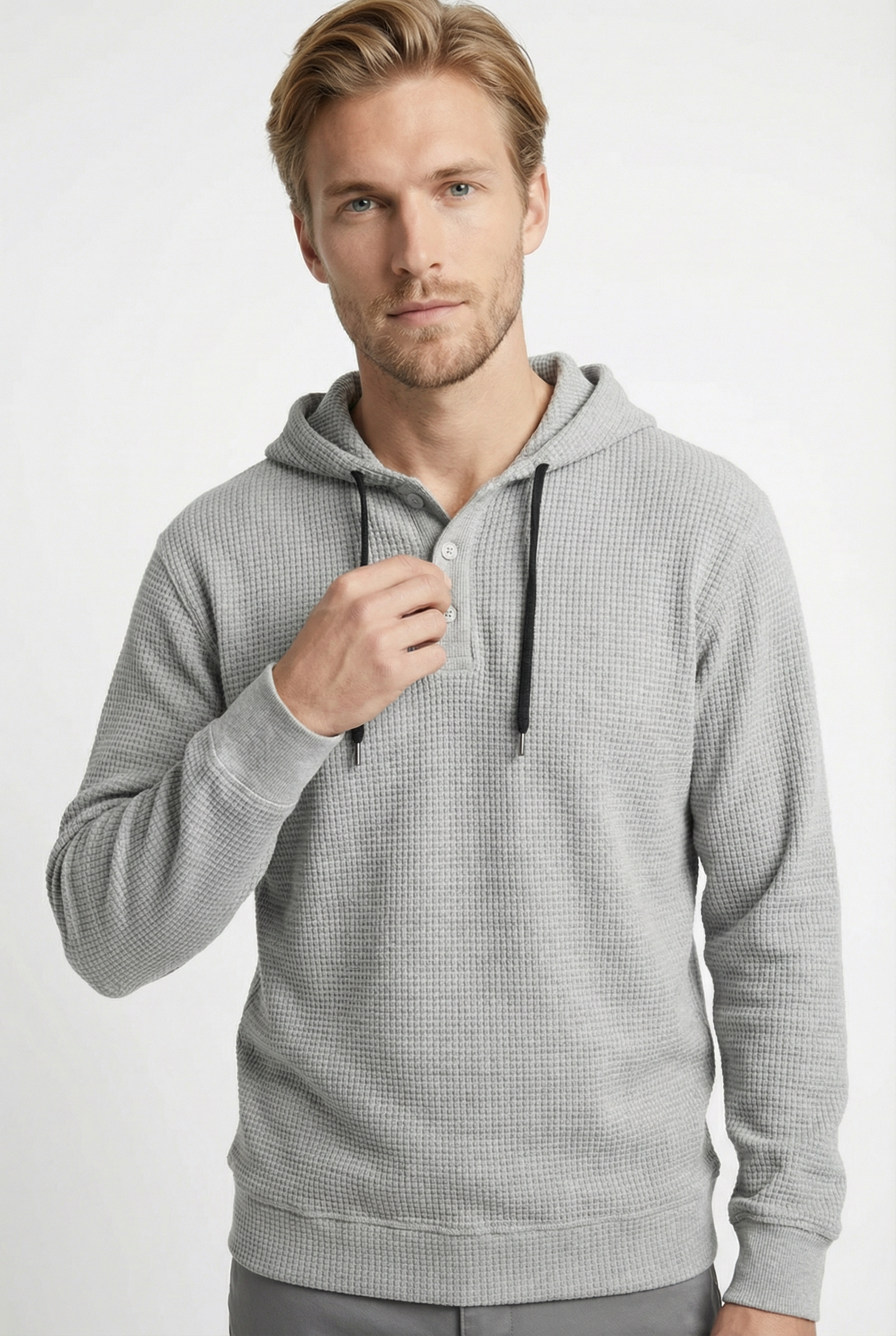 THE HACKNEY MENS BUTTON PULLOVER HOODIE