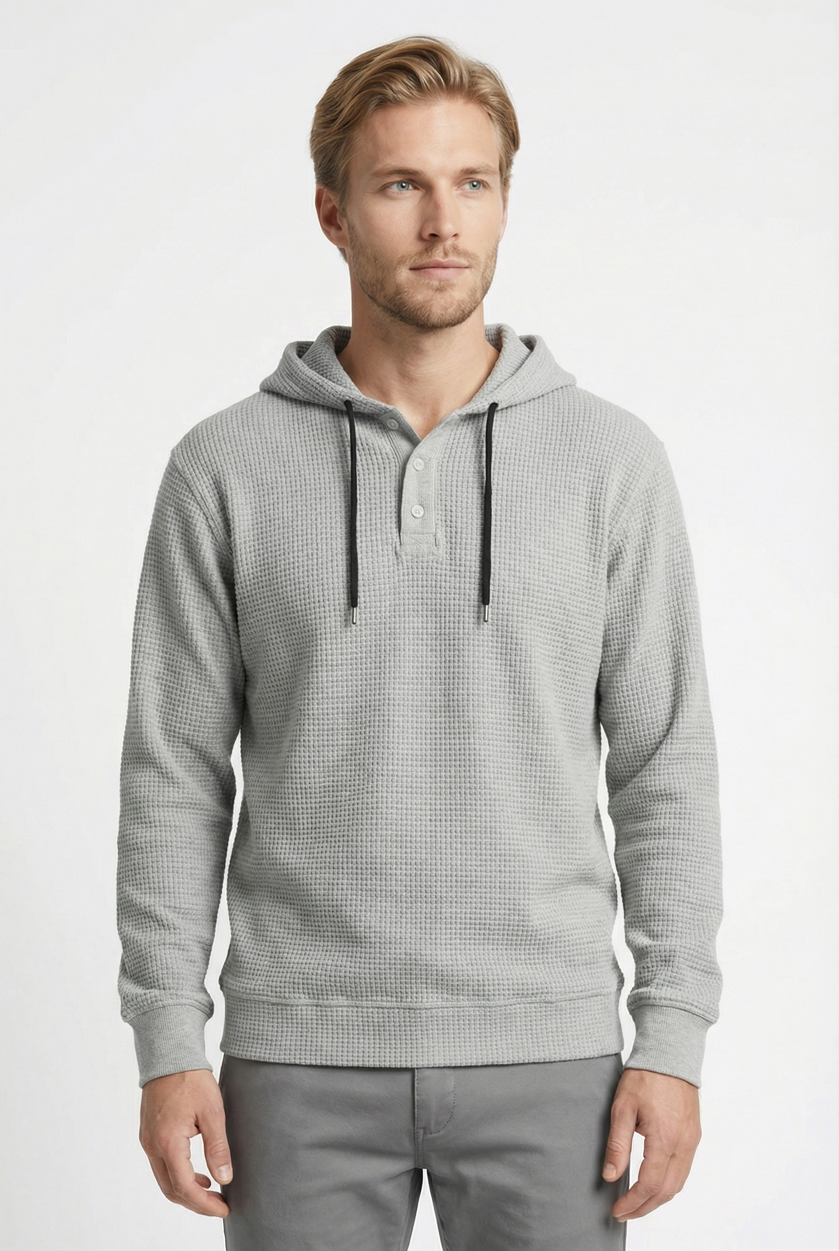 THE HACKNEY MENS BUTTON PULLOVER HOODIE