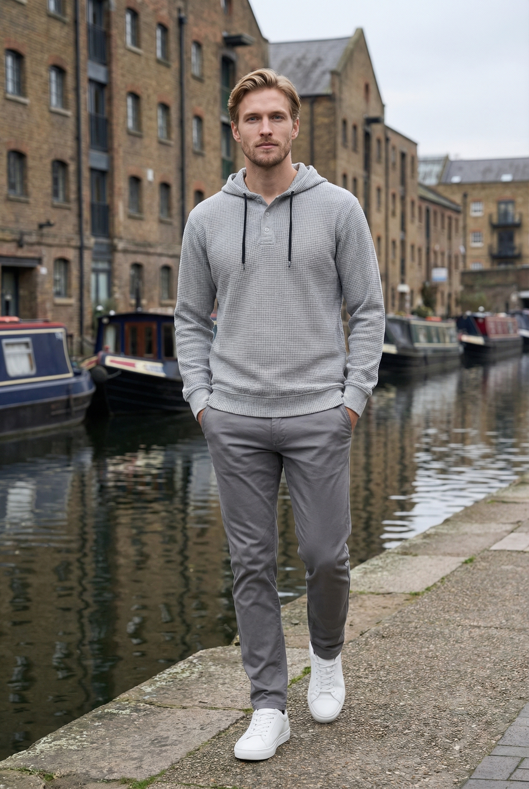 THE HACKNEY MENS BUTTON PULLOVER HOODIE