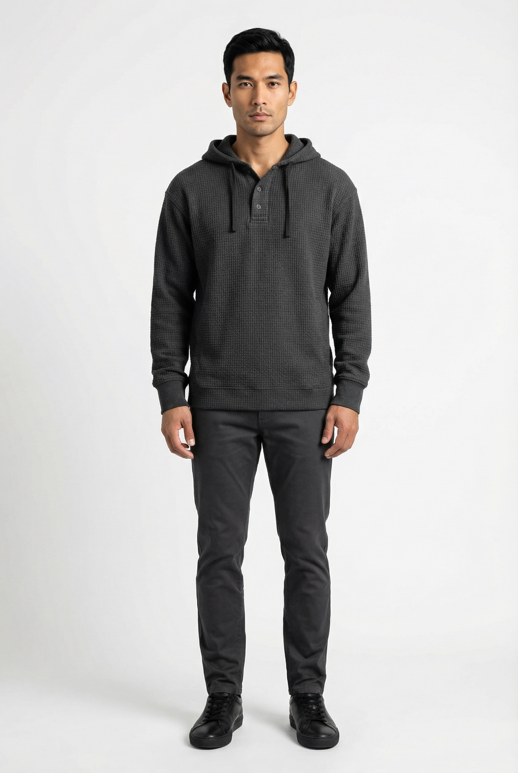 THE HACKNEY MENS BUTTON PULLOVER HOODIE